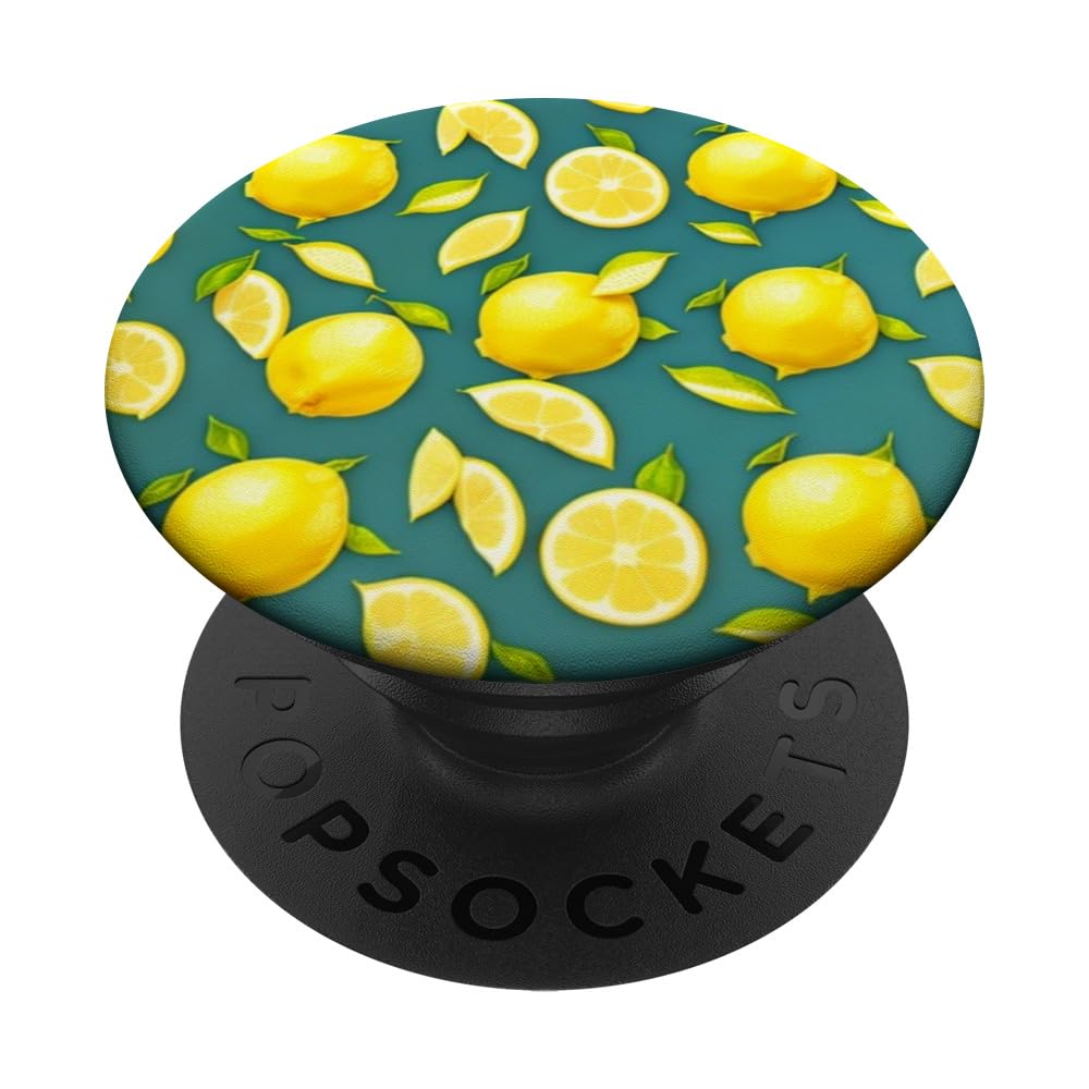 Lemons Pattern Textile PopSockets Standard PopGrip