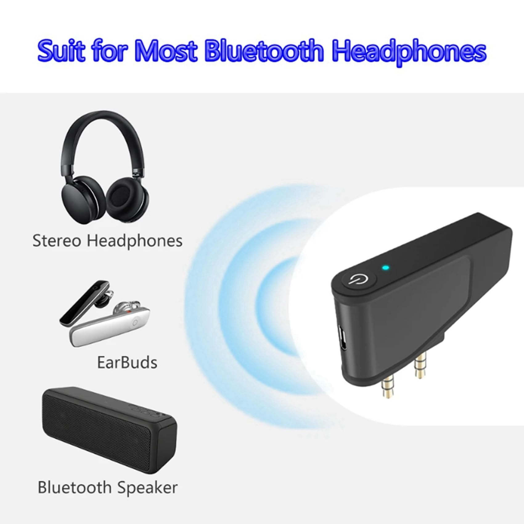 4X Bluetooth 5.3 Adapter Lotu Samolotu Samolotem Nadajnik A2DP do Bezprzewodowych SłUchawek Aonic 40 50 z Redukcją SzumóW