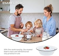 Vista 8 de Cabilock Soporte de sopa engrosado, cuenco esmaltado de gran capacidad para servir sopa para la familia