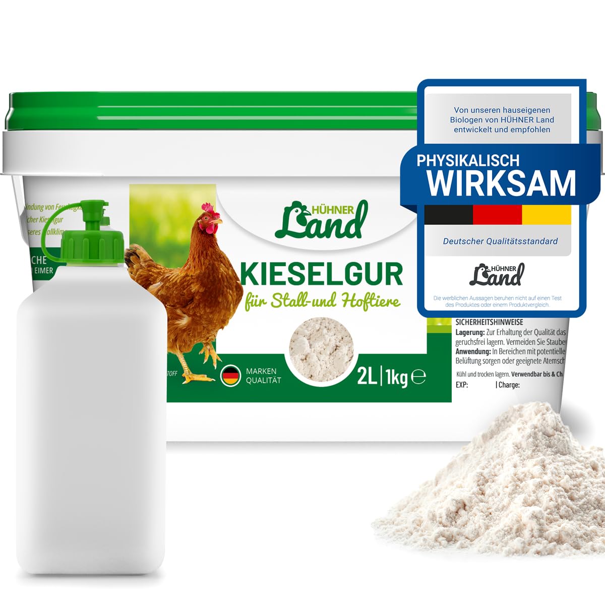 HÜHNER Land Kieselgur 4,2kg - Natürlicher Futtermittelzusatz Für Hühner