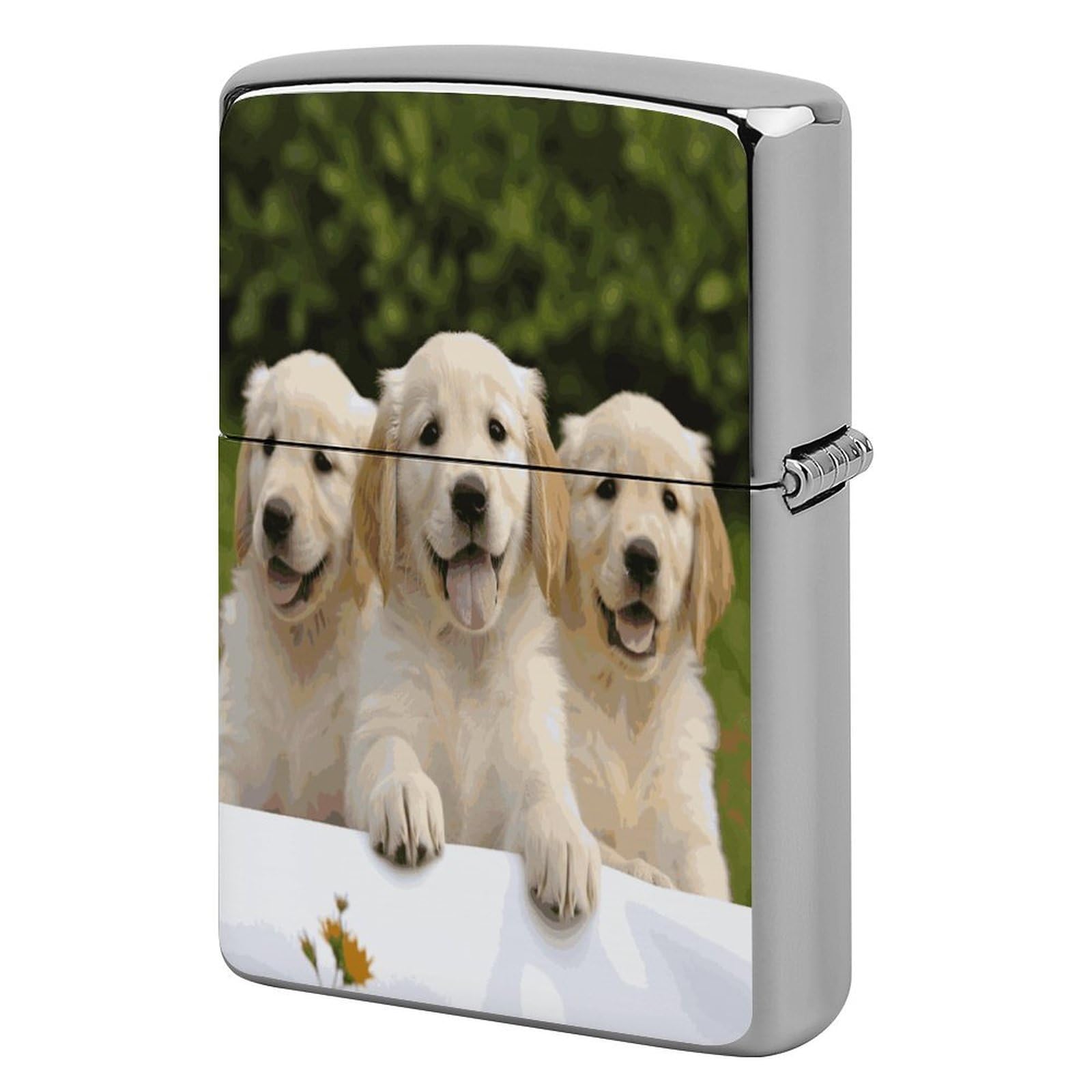Fekiloot Style Golden Retriever Puppies Lighter Case Cover Lighter Holder