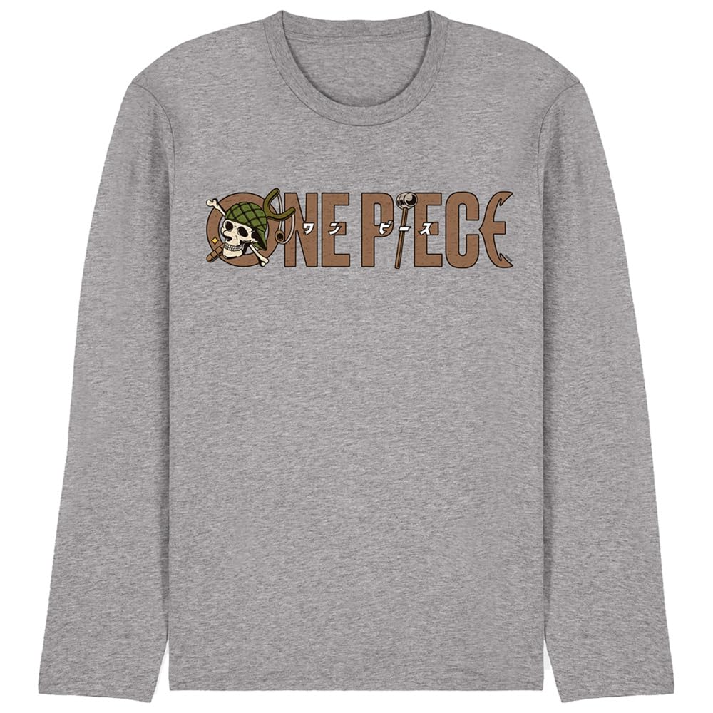 One Piece Usopp Slingshot Logo Unisex Long Sleeve T-Shirt, Athletic Heather, Medium