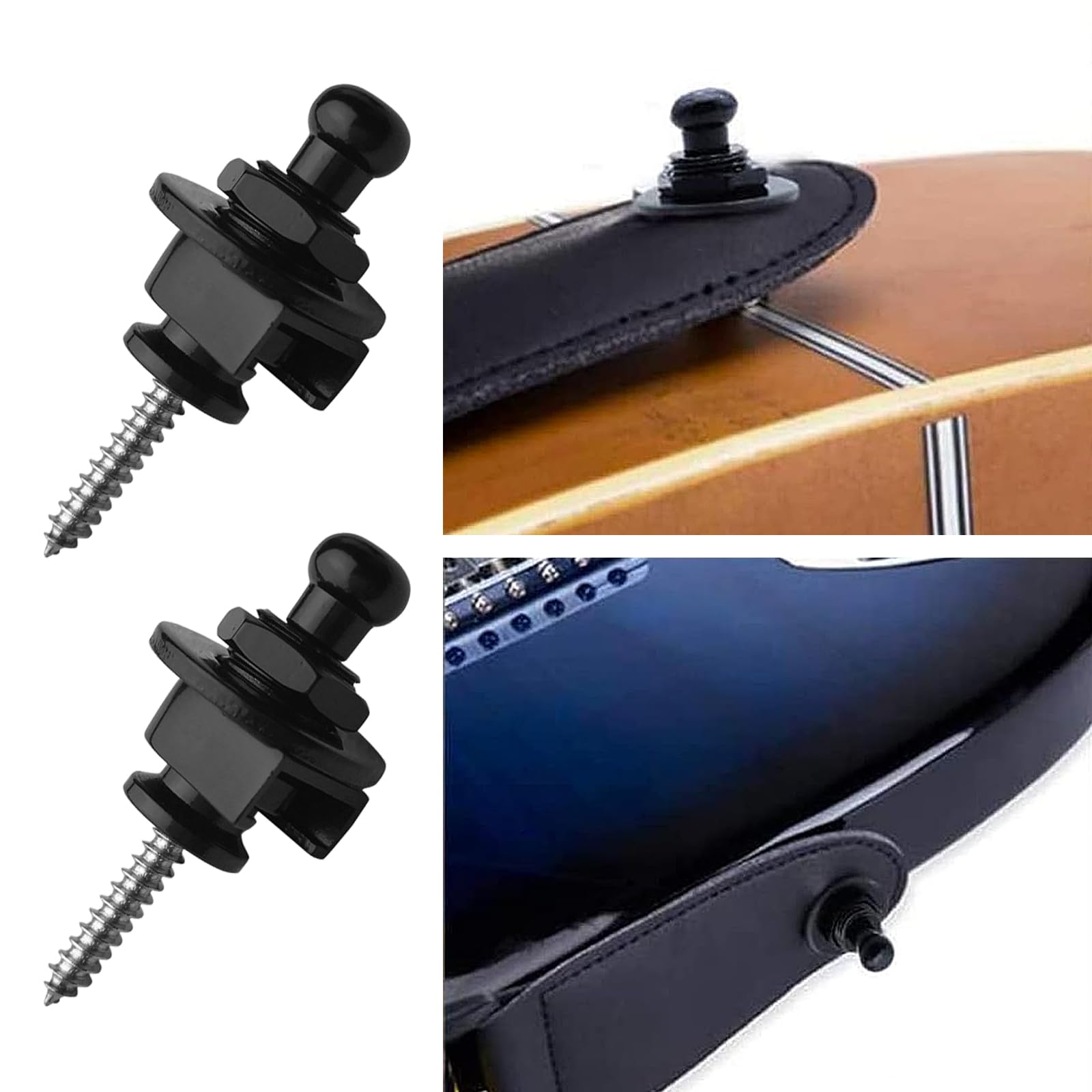 Pulsanti Per Cinturino Chitarra 2 Pezzi - Sistema Antiscivolo Per Chitarre Elettriche, Acustiche E Bassi - Foto 8