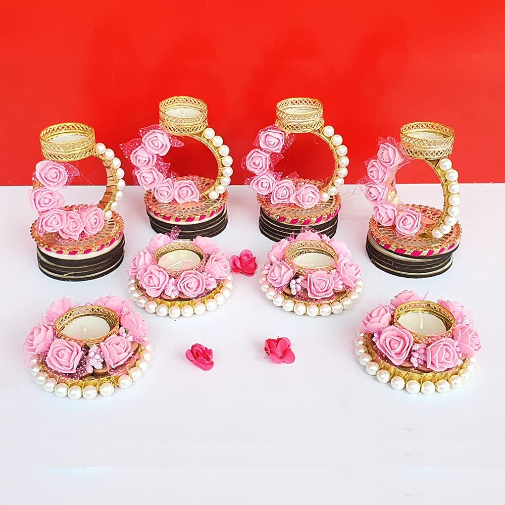 Gift Jaipur Diwali Decorative Moti Diyas Light Pink Set of 8 Handmade Tea Light Candle Designer Standing Diyas- Deepak, Candles, Home Decoration Tea Light Wax for puja Festival Decor (B0BCRS5J1V) Amazon Price History, Amazon Price Tracker