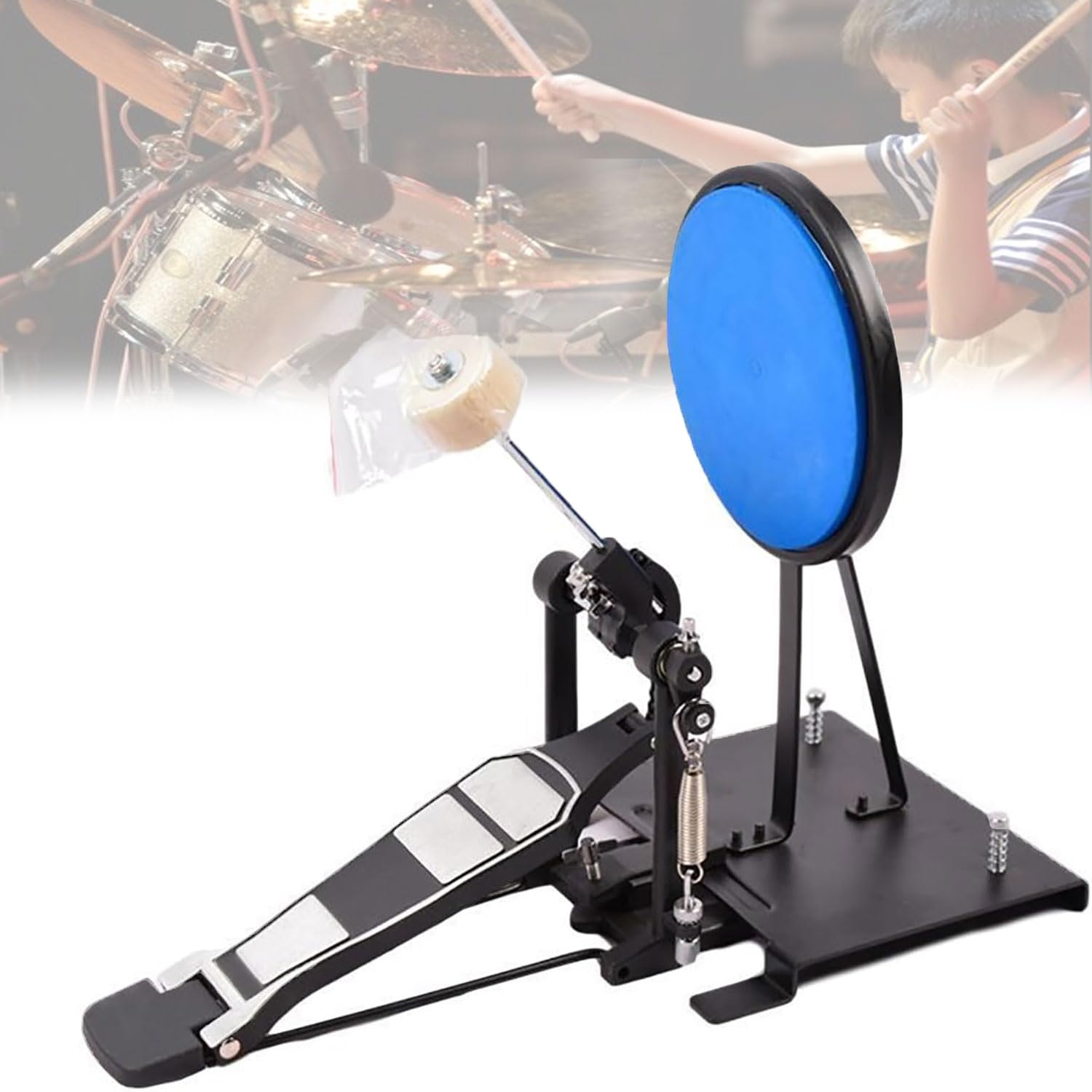 Entrenador electrónico de bombo – Pedal de práctica de autoaprendizaje para músicos principiantes para mejorar las habilidades y el rendimiento del bombo (azul)