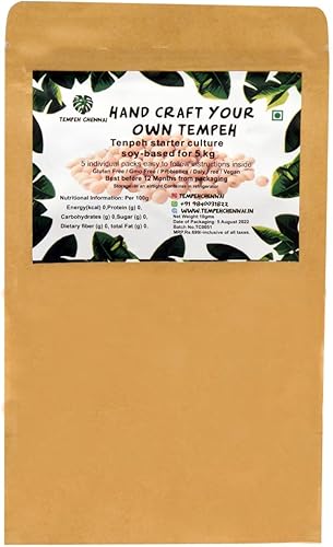 Miniatura 8 de TempehTempe Starter Culture 10 GMS de Makers of Tempeh (paquete de 2  total 10 bolsitas)  Haz Tempeh en casa  Instrucciones fáciles de usar  Hace