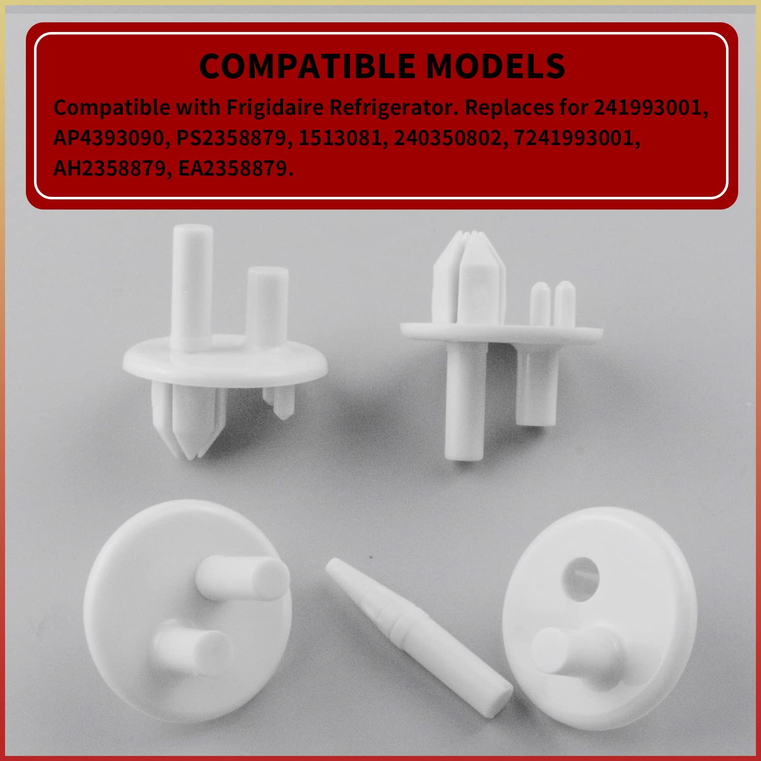 ERP Crisper Cover Support 241993001 – For Frigidaire, Electrolux, Kenmore Fridges – Set Of 2