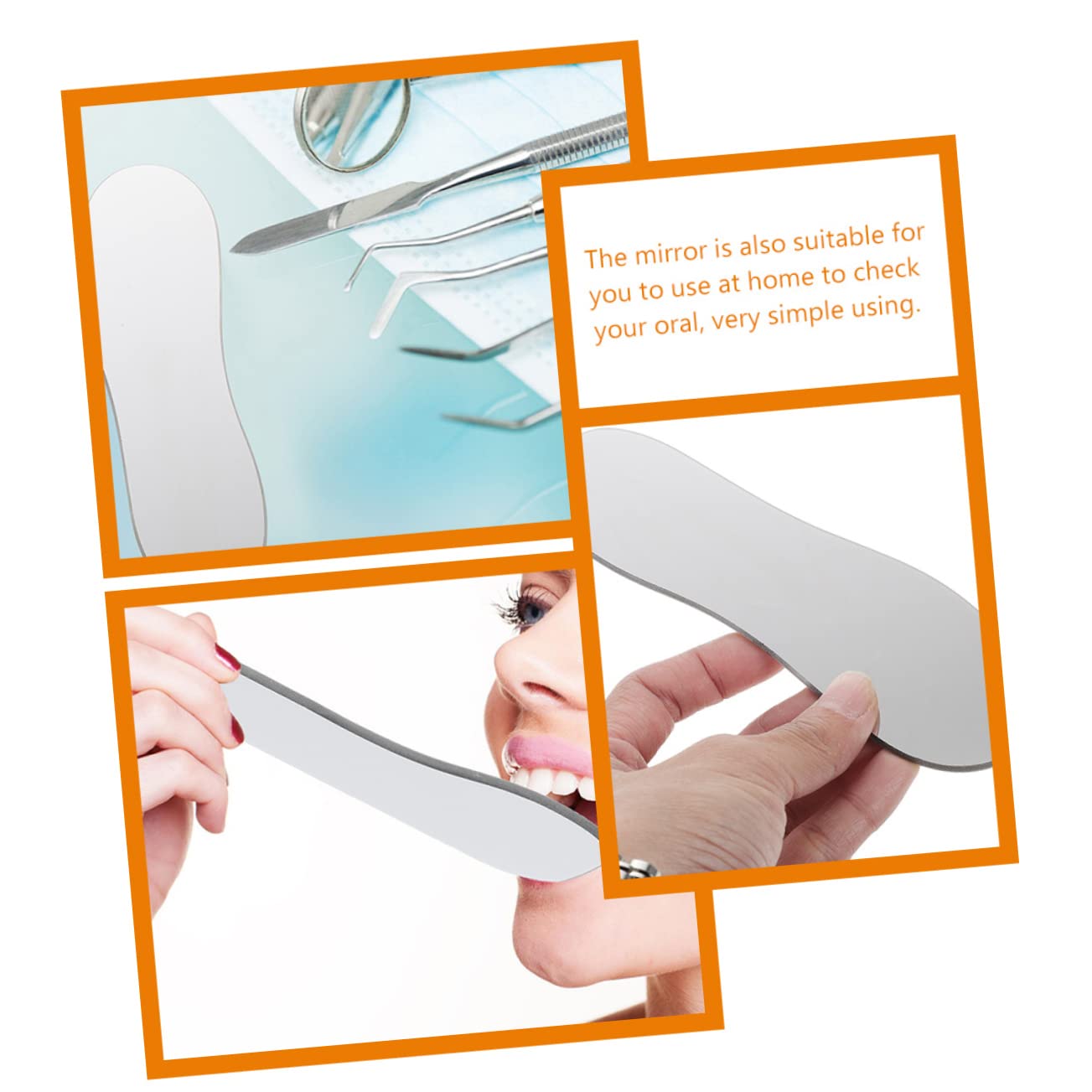 OUNONA 2pcs Professional Oral Cavity Mirrors for Dental Inspection High Definition Teeth Check Tools for Home Clinic Use Lingual Buccal
