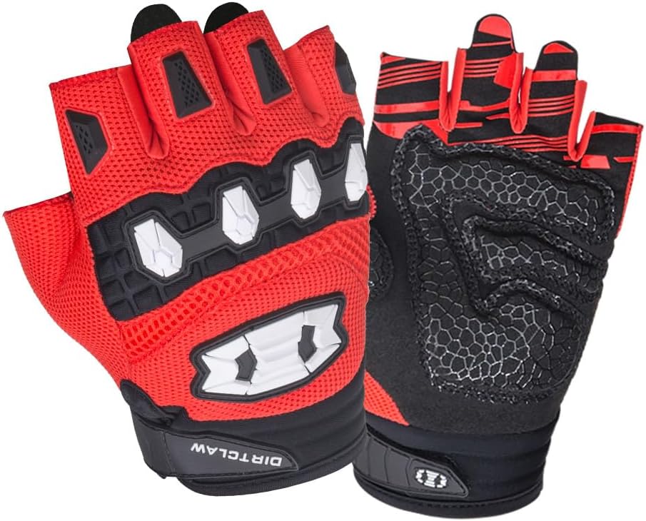 Seibertron Dirtclaw Adult and Youth BMX MX ATV MTB Road Racing Bicycle Cycling Off-Road/Dirt Bike Gel Padded Anti – Slip Palm Fingerless Motorcycle Motocross Sports Gloves