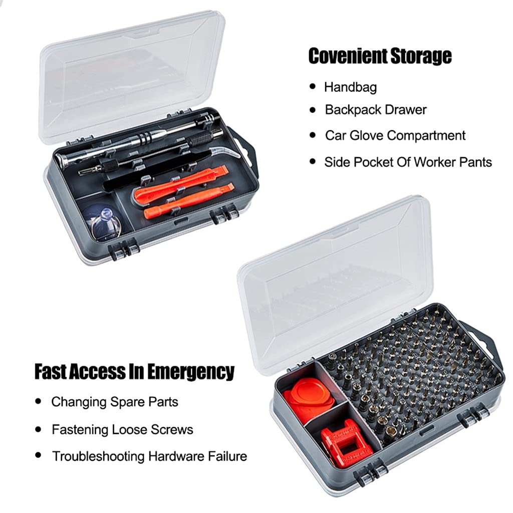 Kit de Herramientas de reparación de teléfonos, Juego de Destornilladores de precisión 115 en 1, Puntas de Destornillador hexagonales Torx magnéticas, Herramientas múltiples aisladas