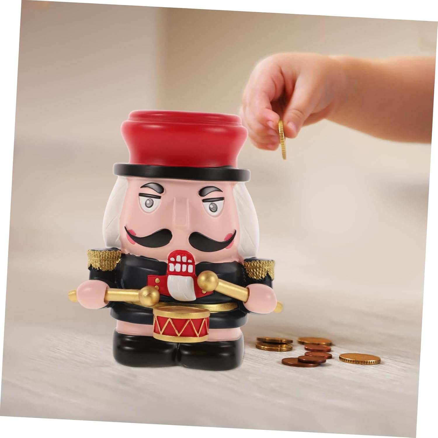 VICASKY Decorative Soldier Money Box Resin Piggy Bank for Kids Jar Cute Holder for Nursery Decor