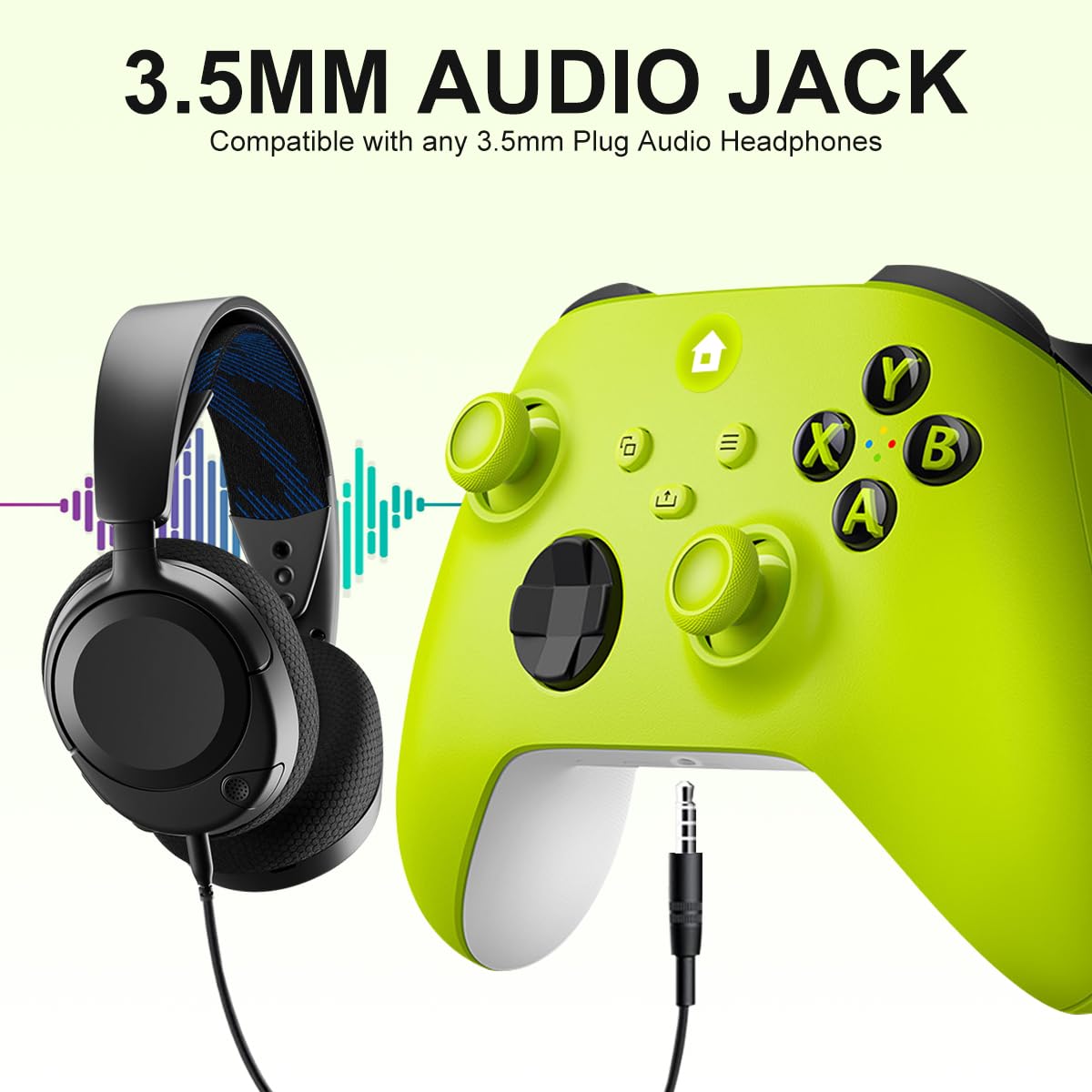 SWCTIM Xbox Controller Wireless für Xbox One, Xbox Series X/S, 2.4GHz Wireless Adapter, 3.5mm Kopfhörerbuchse, Gelb