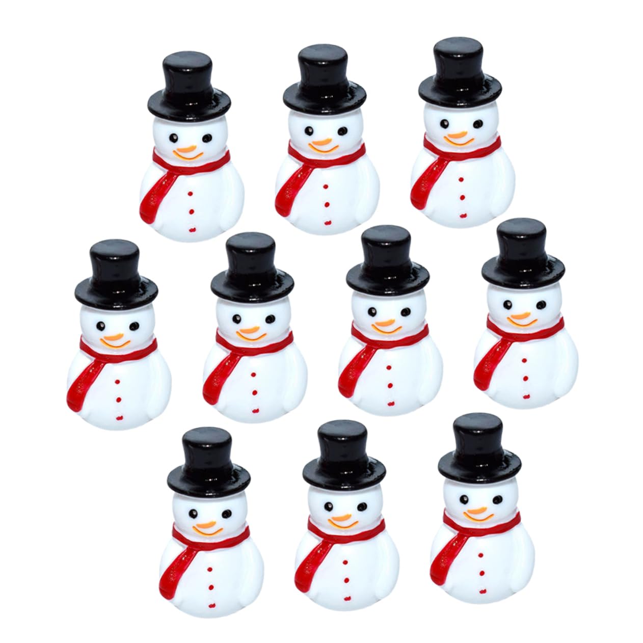 MUSISALY 10pcs Christmas Mini Snowman Resin Ornaments Xmas Decor for Home Office DIY Micro Landscape
