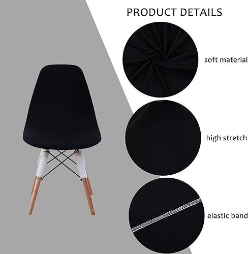 Miniatura 3 de HAOYONG Fundas para silla de comedor modernas de mediados de siglo, funda estampada para silla sin brazos, fundas elásticas para cocina, oficina,
