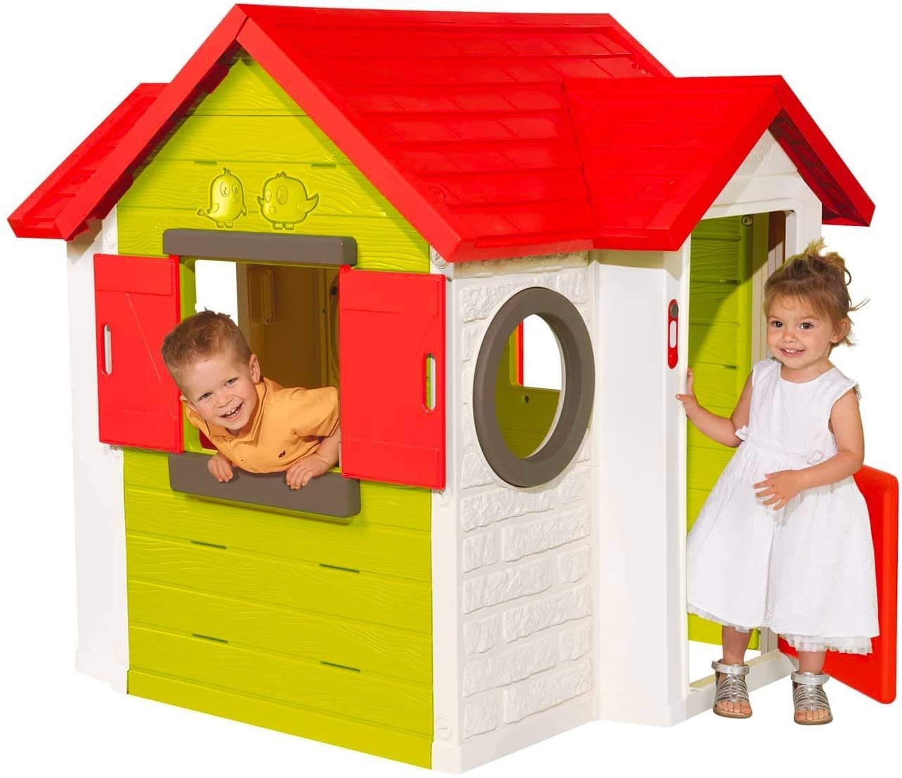 Smoby - Casa, Color Verde/Gris/Blanco/Naranja (810400)