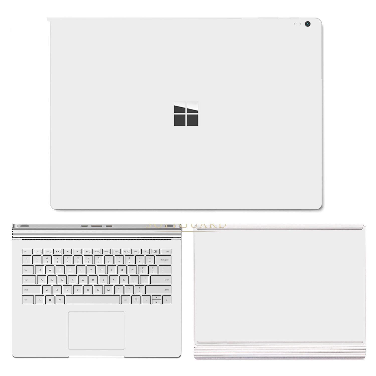 SopiGuard Skin for Microsoft Surface Book 3 13.5 inch Precision Edge-to-Edge Vinyl Sticker Top, Keyboard, and Bottom Panel (3M Matte White)