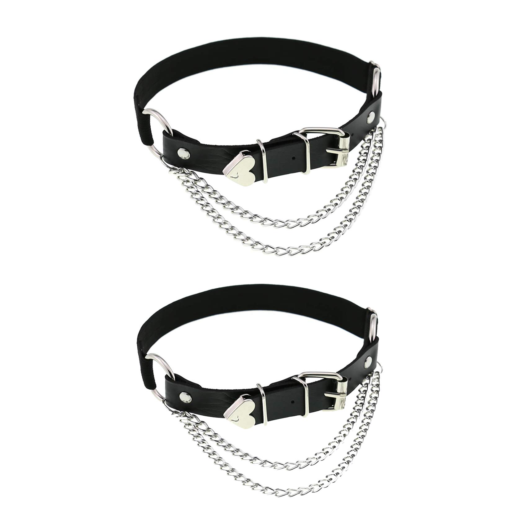 Adjustable Leg Garter with Chains, Elastic Punk Thigh Garters for Women, 1 Pair
