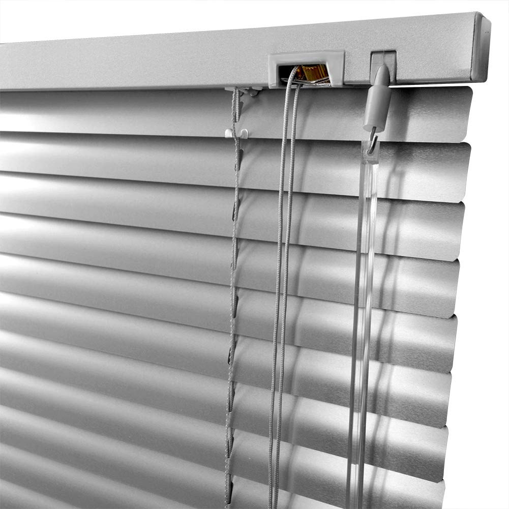 Veneziane in Alluminio, Visibilità, Protezione Dalla Luce e ai Raggi Solari, Veneziane da Interno per Privacy e Protezione,con Clip e Cordino di Sicurezza Kit (Grigio, 40x220 cm)