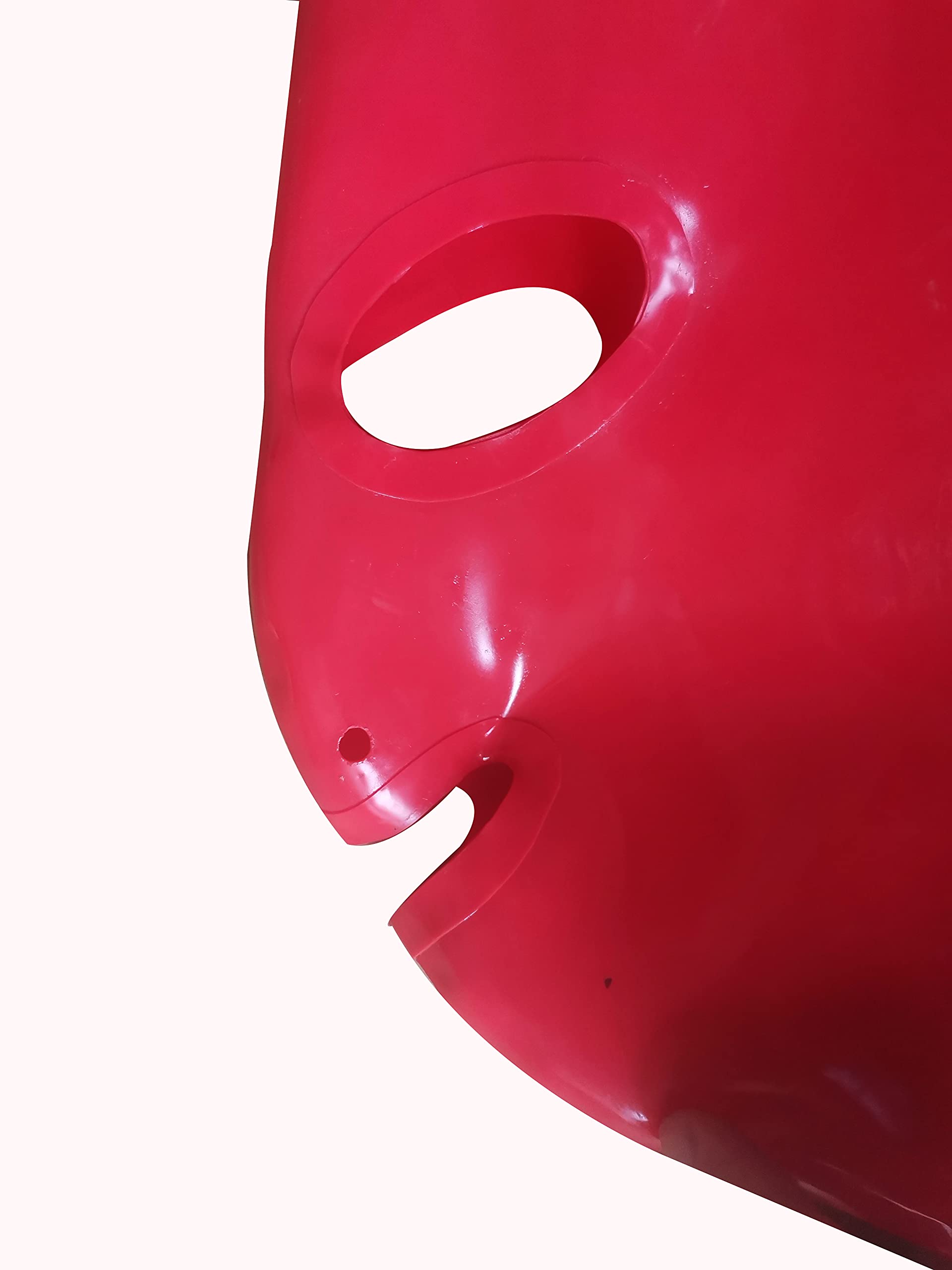 MFMYEE máscara de látex 100% goma SM máscara de esclavitud completa fetiche, máscara de juego de roles, incluye peluca (rojo)