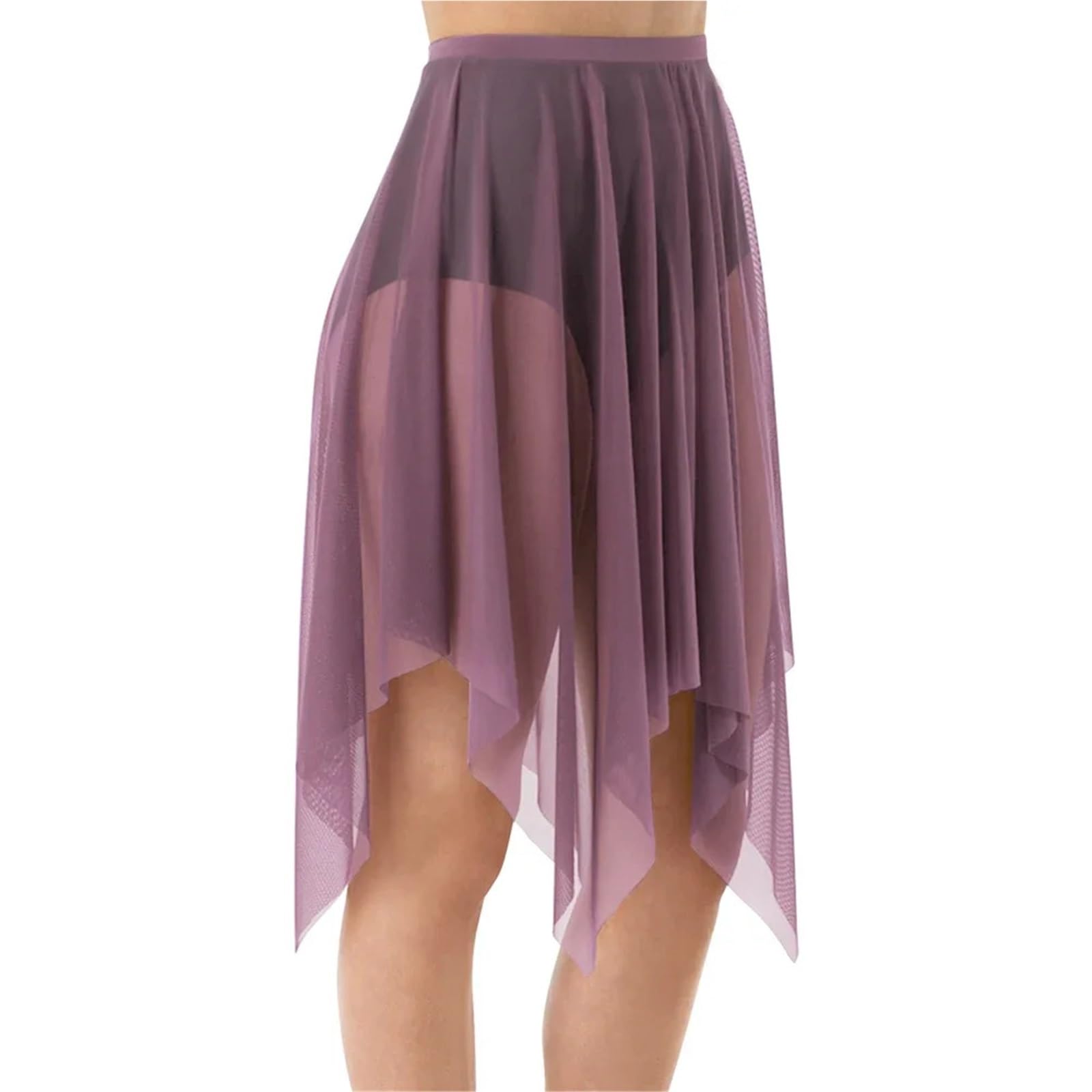 Falda de Baile Ballet Malla Dobladillo pañuelo for Mujer | Falda de danza lírica contemporánea con dobladillo de pañuelo for mujer, ropa de práctica for clase de Ballet(White,SA)