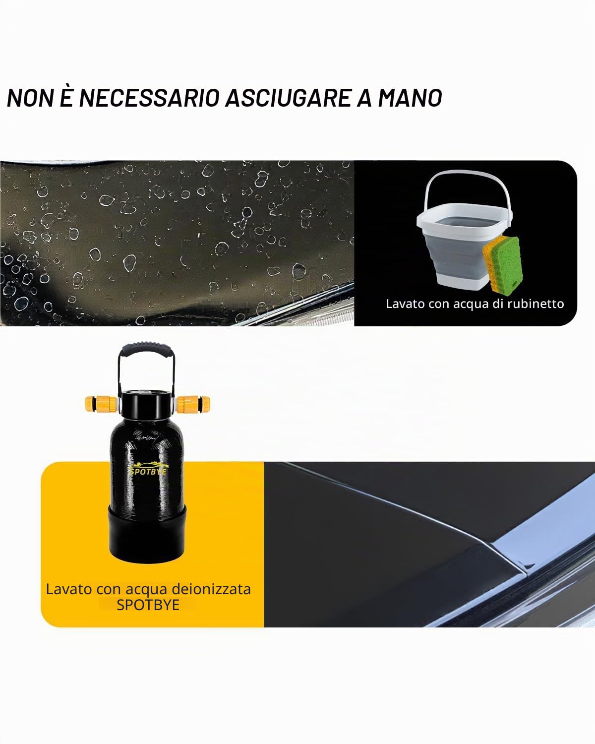 Sistema di lavaggio auto senza macchie, sistema di lavaggio auto deionizzato per camper, veicoli, moto, biciclette, barche, aerei, senza macchie (nero-713)