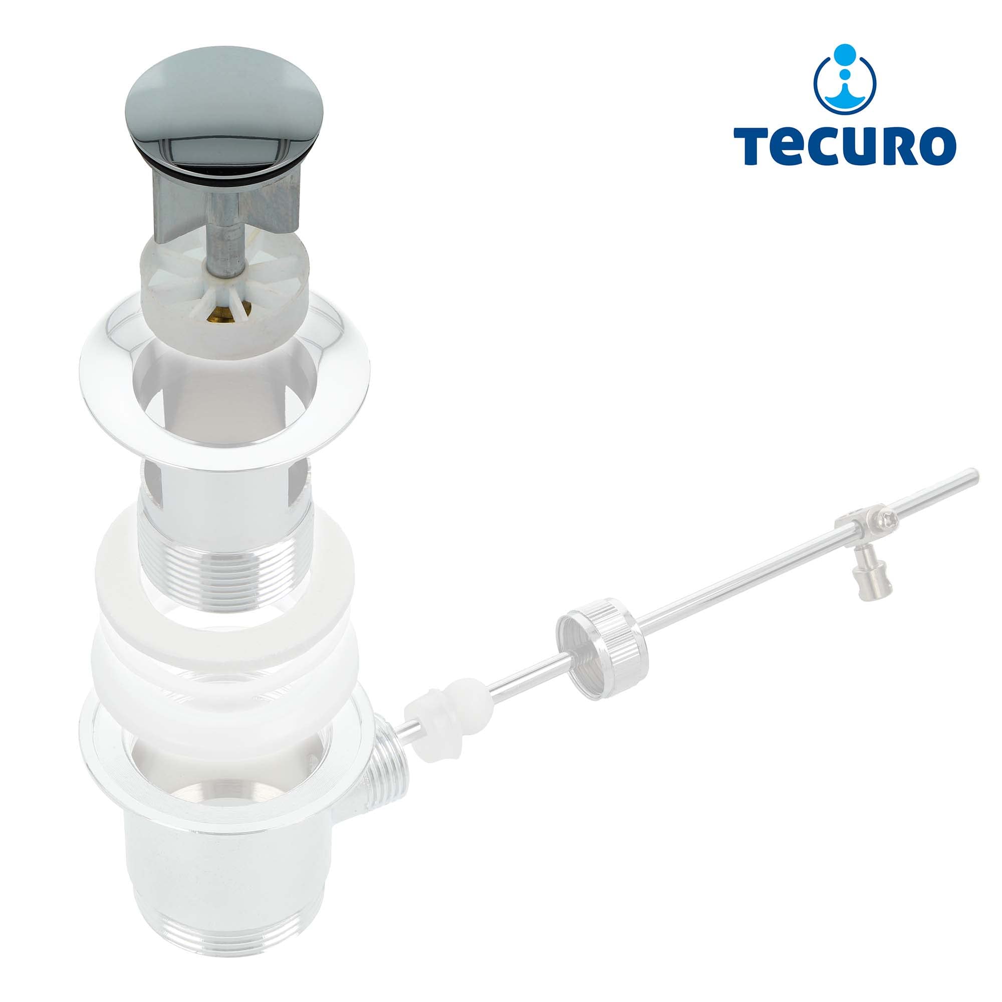tecuro - Universal Excenterstopfen Ablaufstopfen, Ø 40 mm, für 1 1/4 Zoll Ablaufventil - edelmessing