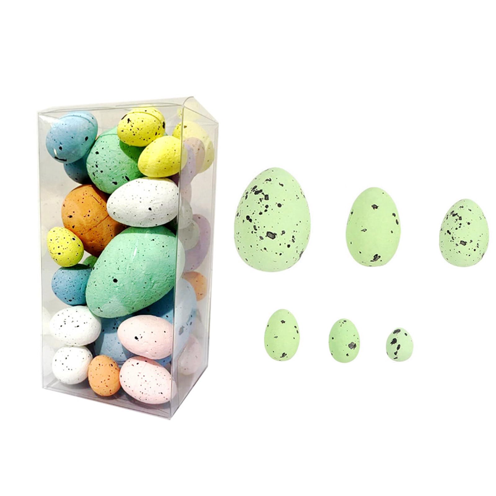 Tsophreniq Of 35 Colorful Painting Foam Eggs Decorations Easters Bird or Pigeons Ornament for Parties and Celebration Easters Ornament