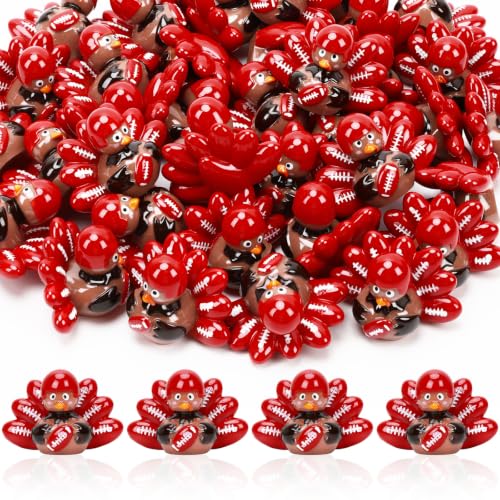 DTOFOOT 56Pcs Thanksgiving Mini Resin Turkeys Tiny Football Turkey Figurine