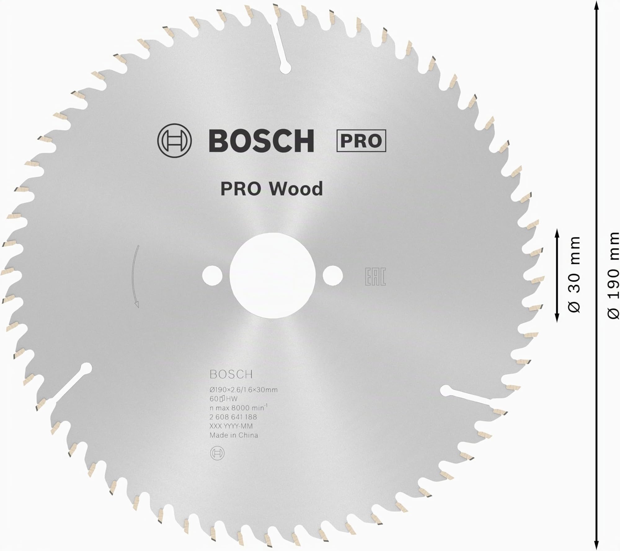 Bosch Professional 2 608 641 188 - Hoja de sierra circular Optiline Wood - 190 x 30 x 2,6 mm, 60 (pack de 1)
