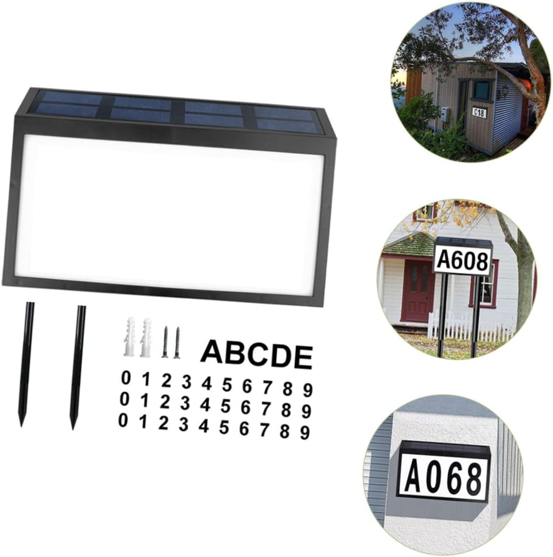 Solar House Number Sign Light Led Outdoor Address Lamp Weatherproof Garden Solar Light