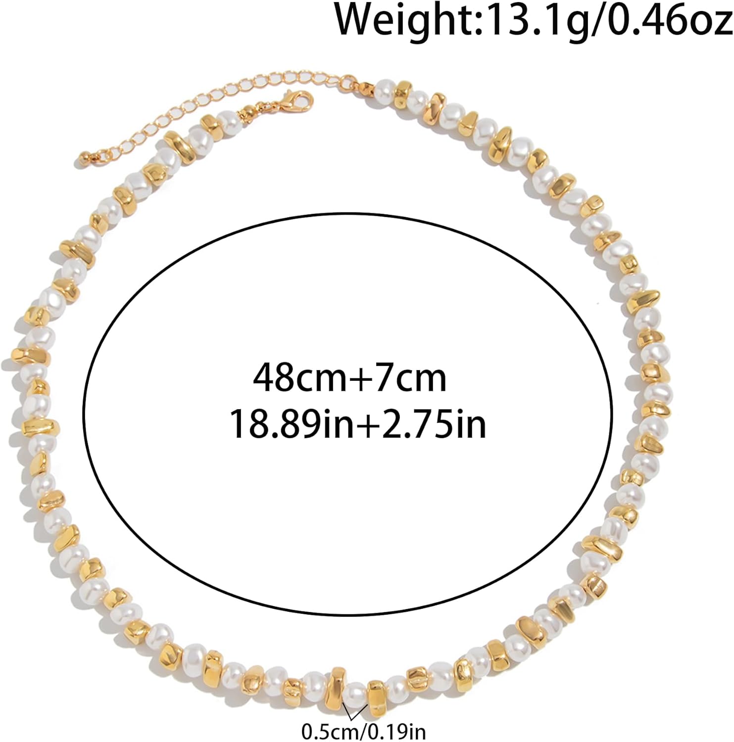 Pearl Necklace for Women Men Faux Pearl Necklace Adjustable Gothic Chain Chunky Statement Hiphop Rock Y2K Jewelry - Image 7