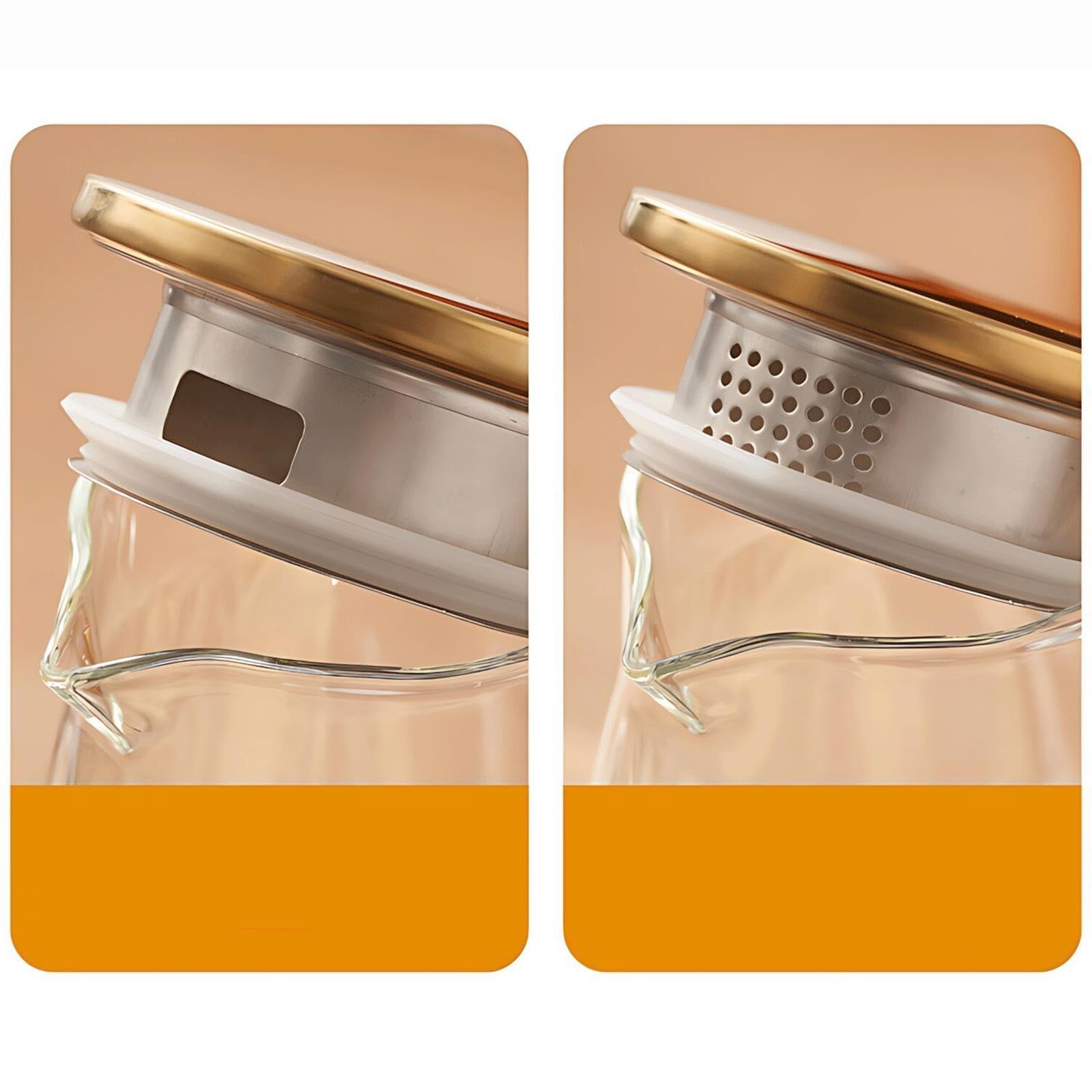 Jarra de Agua Jarra de Agua Diamante Transparente con Mango Nogal Jarra de Té Helado