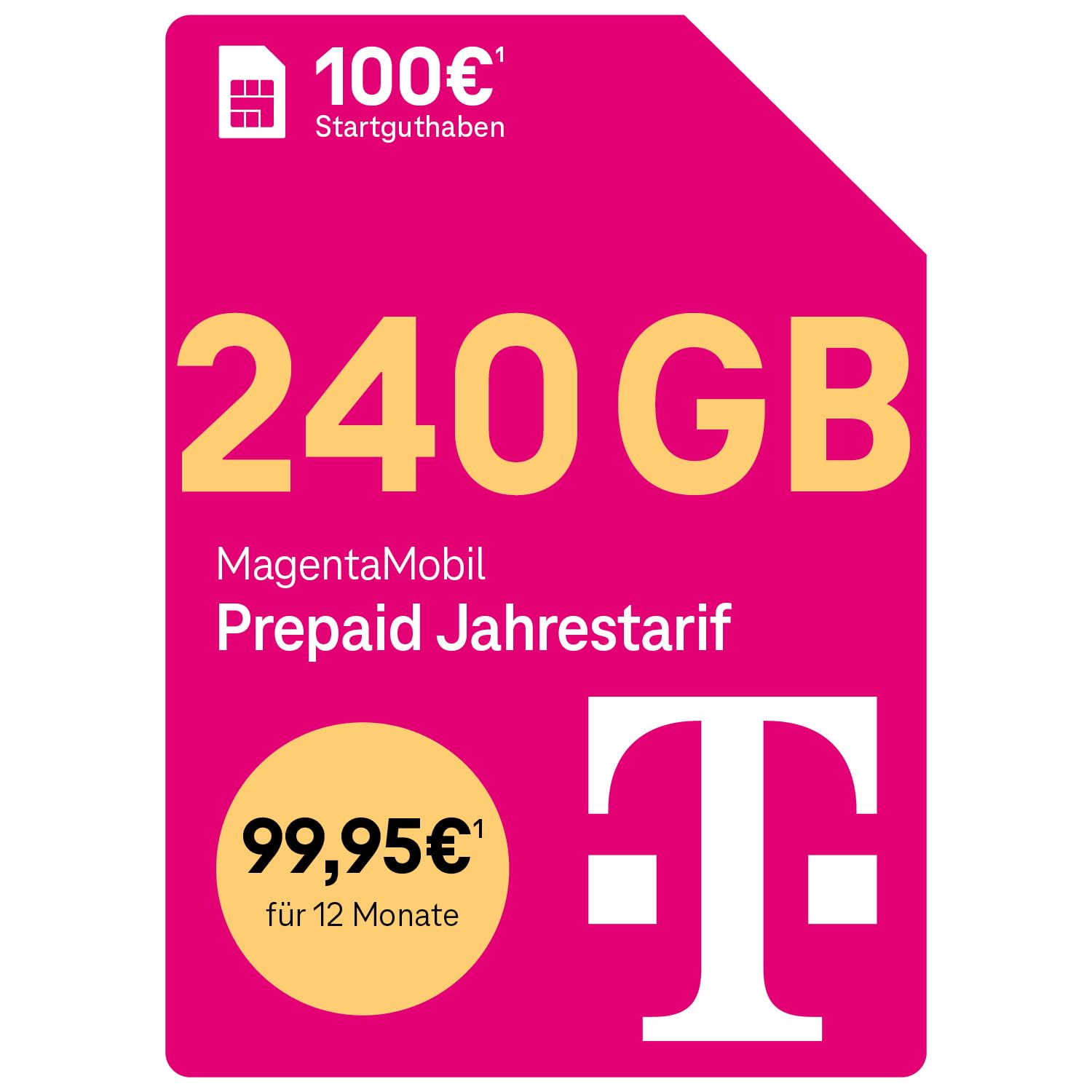 Telekom MagentaMobil Prepago Anual Tarifa Anual 156 GB (13GB/mes) | 5G/LTE Max & Allnet Flat en todas las redes dt. | continuar utilizando el volumen de datos no utilizados | EU Roaming & Hotspot Flat