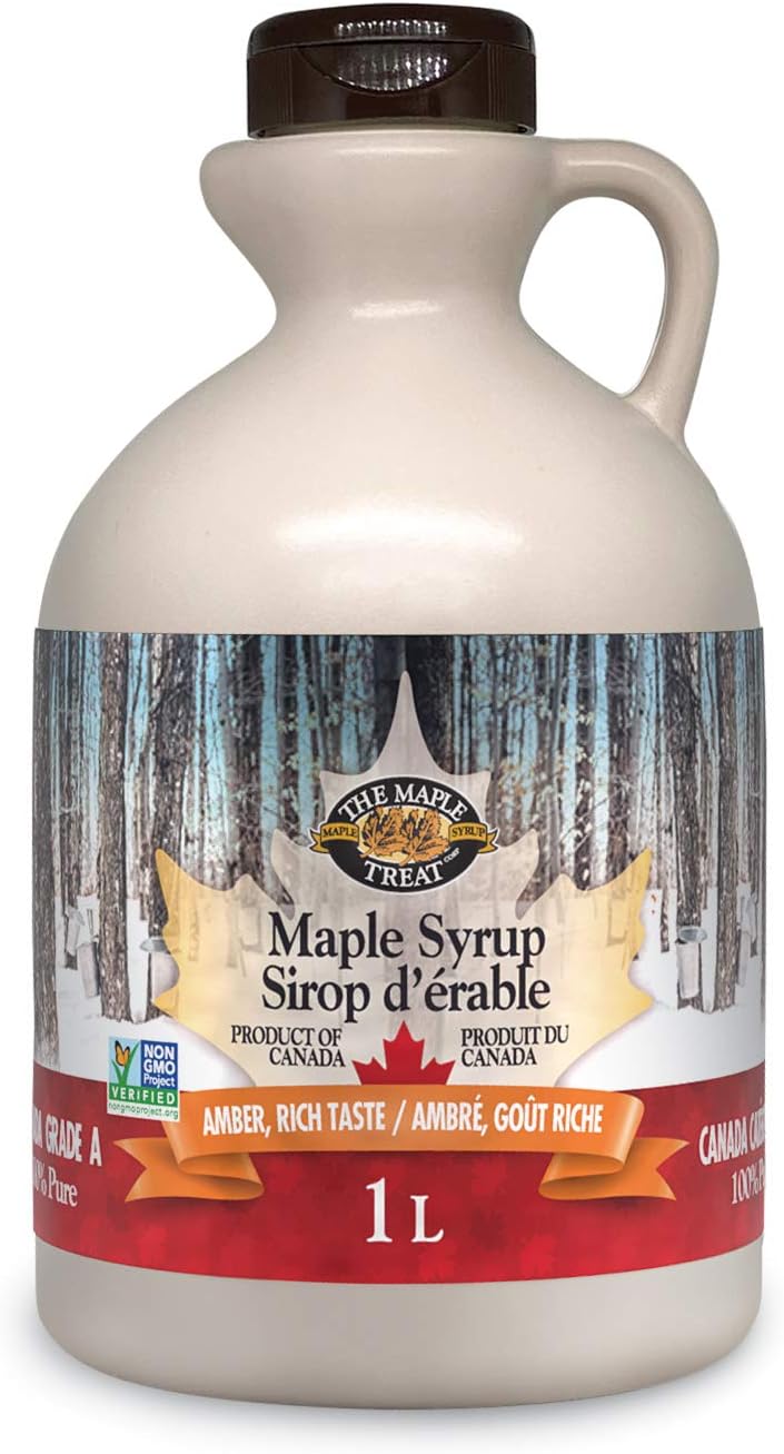 100% Maple Syrup, Grade A, Dark Color, Robust Taste, All Natural, Easy Pour - 1000ml