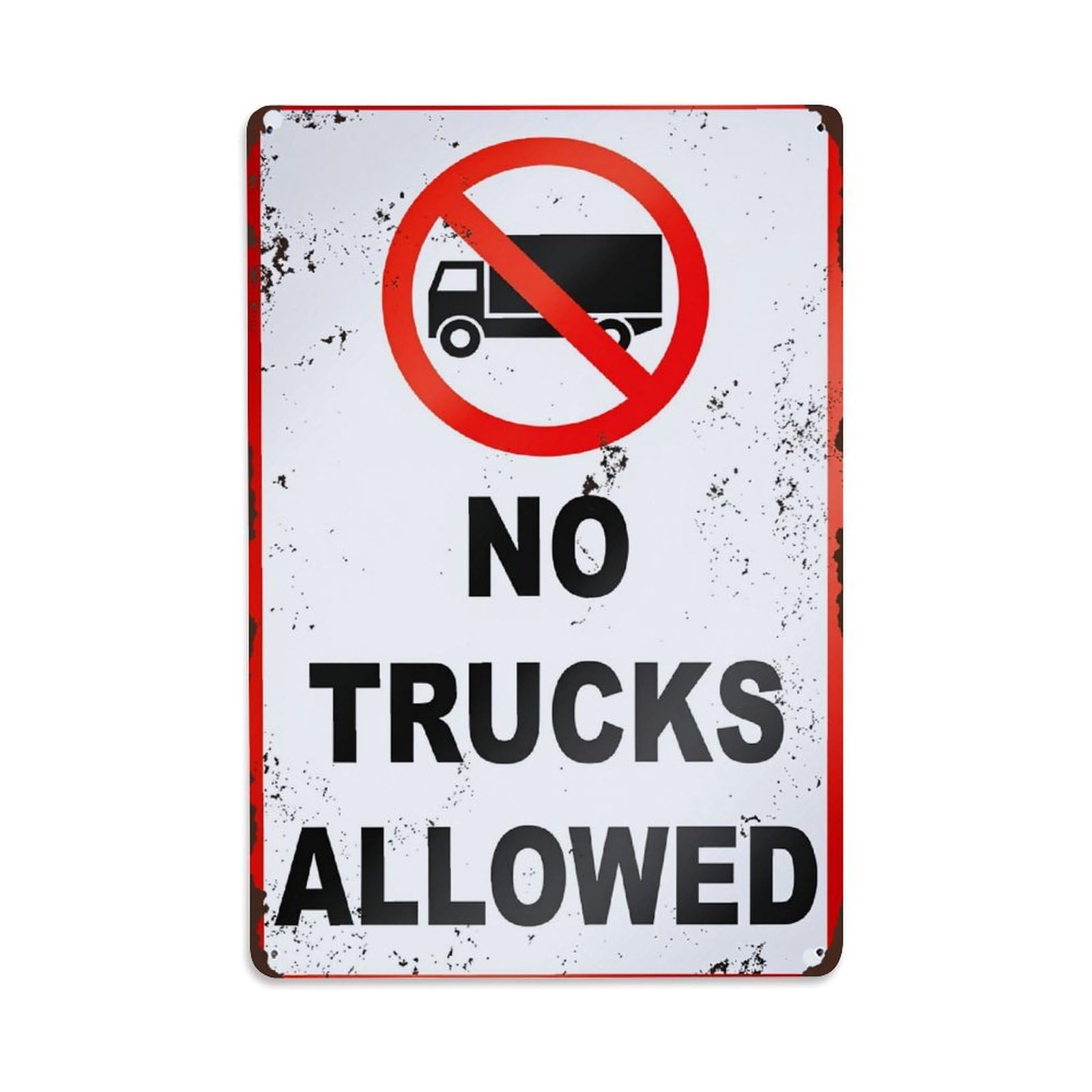 Enderetf Vintage No Trucks Allowed Sign Pattern Tin Sign Metal Poster, Home Bar Garage Man Cave Cafe Indoor & Outdoor Wall Decoration 8X12inches
