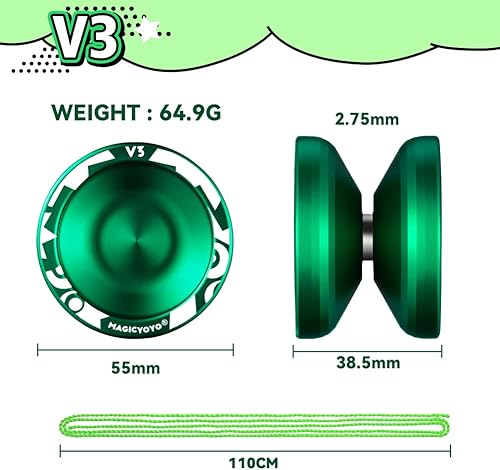 Miniatura 61 de MAGICYOYO Yoyos responsivos para niños principiantes, paquete de 2 Pro Yoyo, Yo Yo V3 de metal de doble función, yoyos de plástico K1 Plus con 12