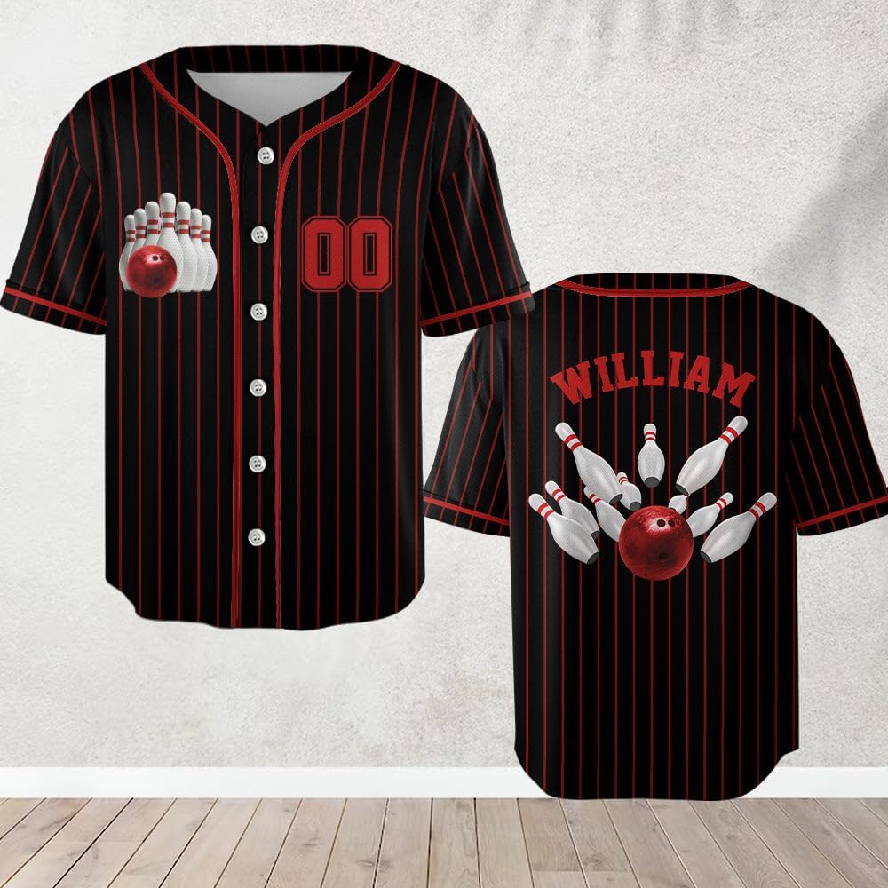 I'd Rather Be Bowling - Personalized Bowling Baseball Jersey, Personalized Bowling Jersey, Bowling Shirts for Team, Bowling Shirt Unisex for Men Women, Woman & Toddler Bowling Bowler Jersey Shirt