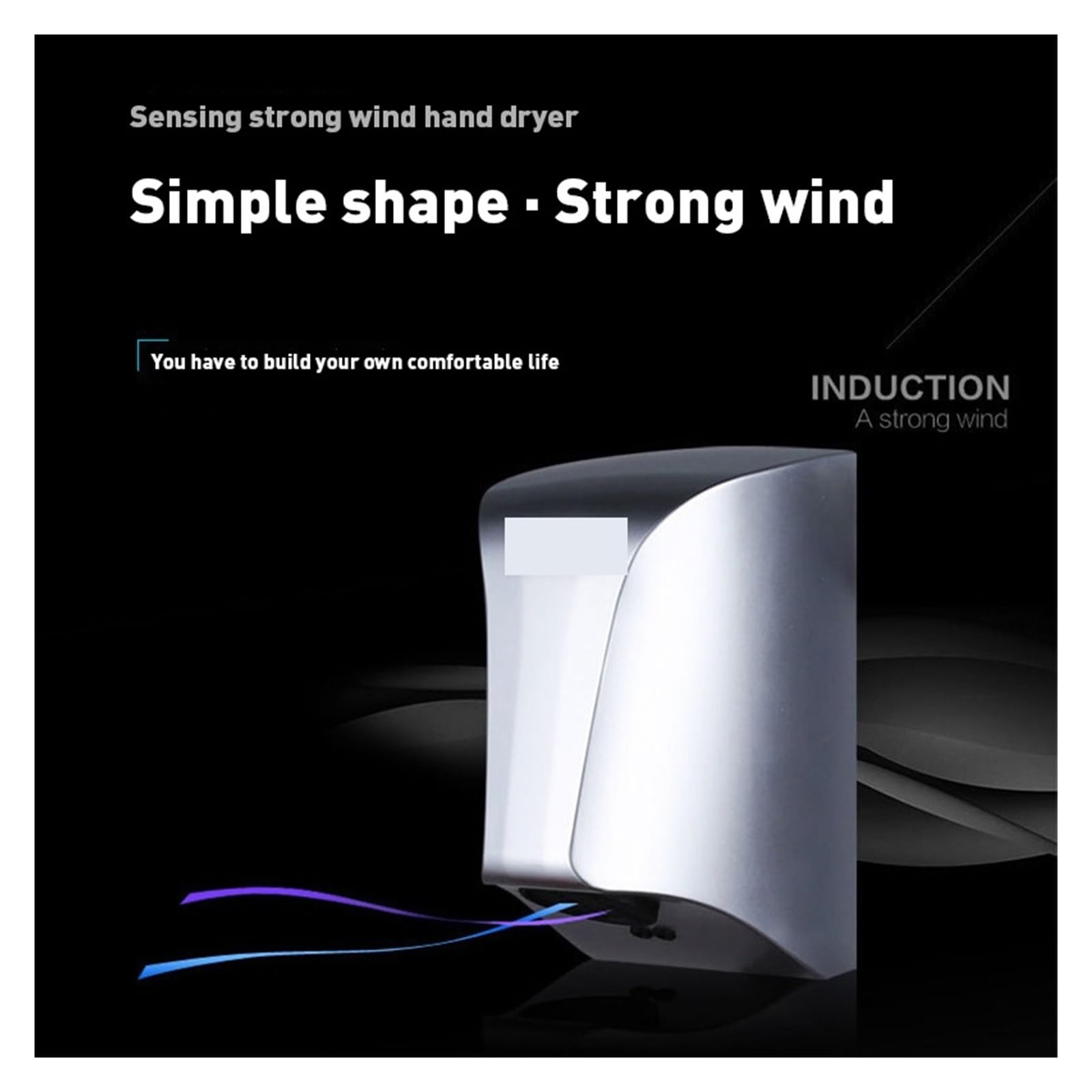 Secamanos Electrico, Sensor intelinte de secadores de Manos automáticos, Mini secador de Manos, máquina de Secado rápido de Viento de Alta Velocidad for Inodoro(Bianco)