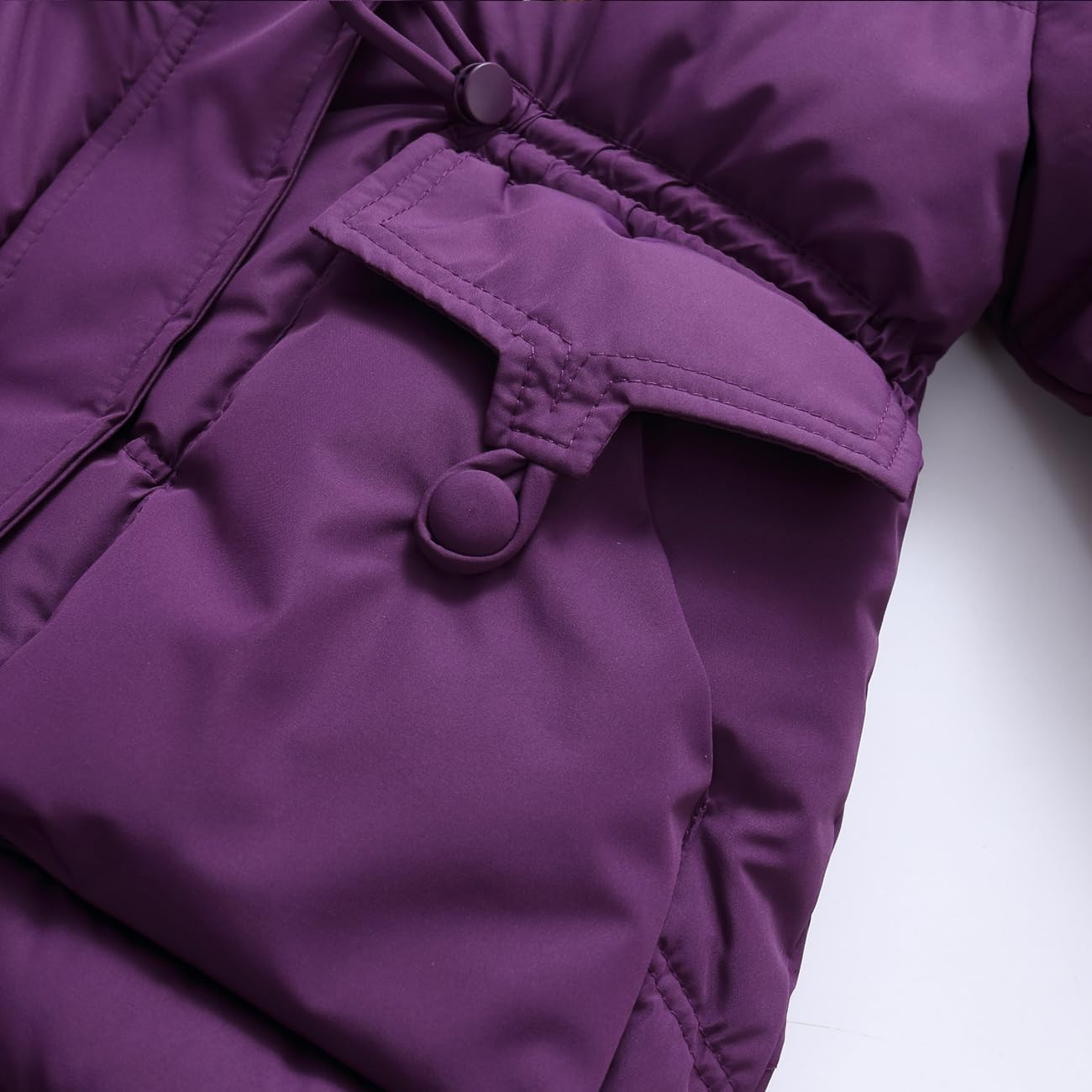 Girls Waterproof Coat Winter Parka Long Puffer Jacket Padded Hooded Snow Clothes - Image 5