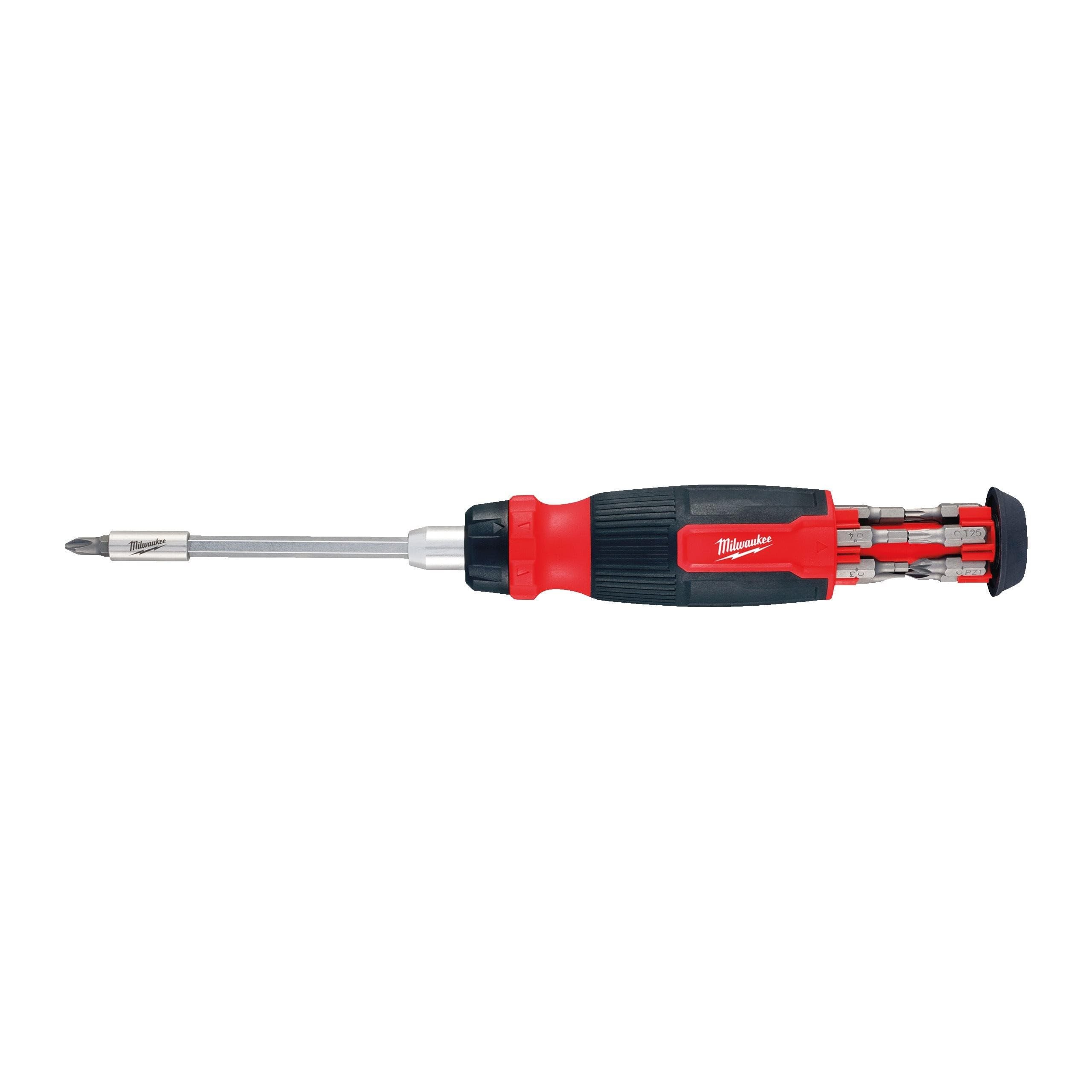 Milwaukee Multi-Bit Schraubendreher mit Ratschenfunktion 14-in-1 inkl. 13 Bits PH/PZ/TX/SL/HEX