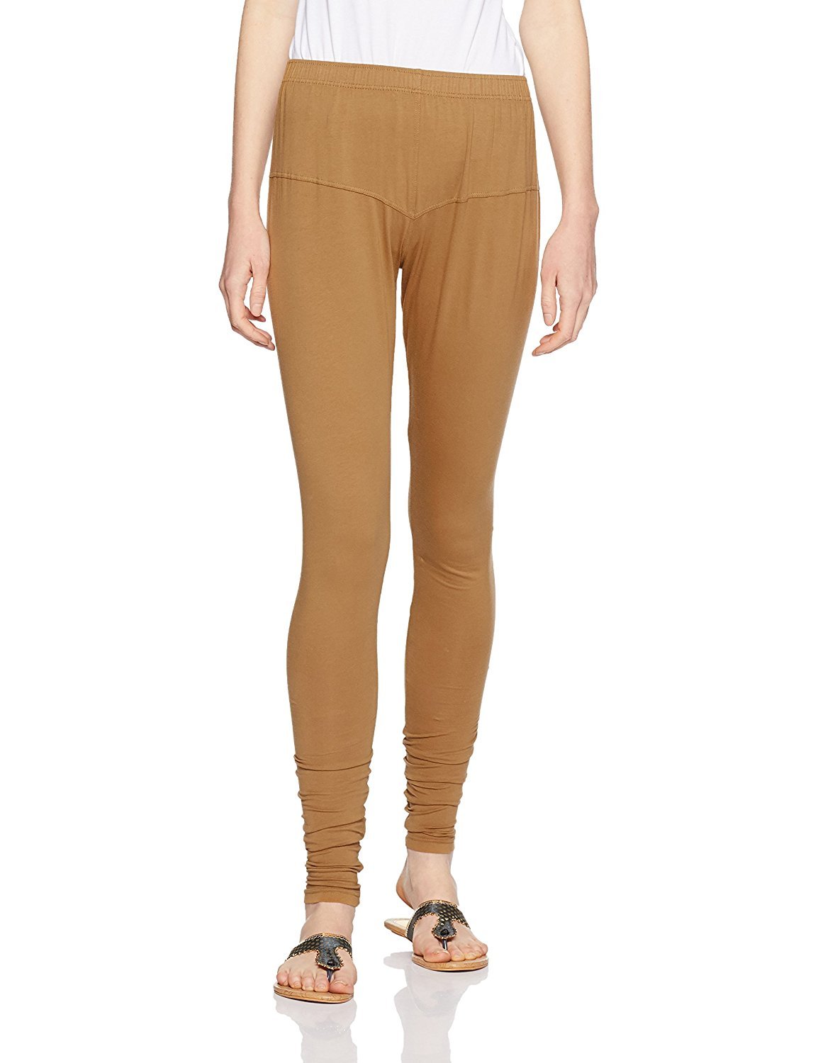 lux lyra Lyra Women Solid Premium Cotton Churidar Leggings | Mid-Waist | Fashionwear Biscuit-picture-38