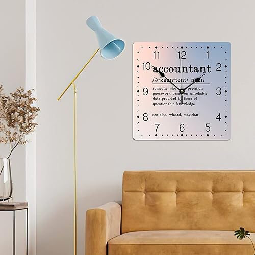 Miniatura 5 de Reloj de pared cuadrado de PVC con definición de contador, refranes motivacionales, reloj de pared grande, descripción de la palabra, 12 pulgadas