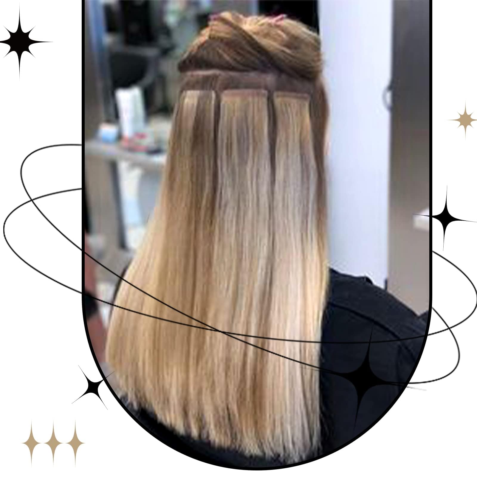 Amazon.com : Full Shine Seamless Tape in Hair Extensions  display picture 1