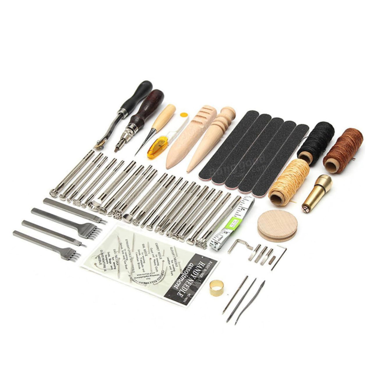 SHINEOFI costureros completos costurero completo ranurador de costura de cuero Kits de herramientas para manualidades de costura caja de herramientas kit de accesorios de costura colocar