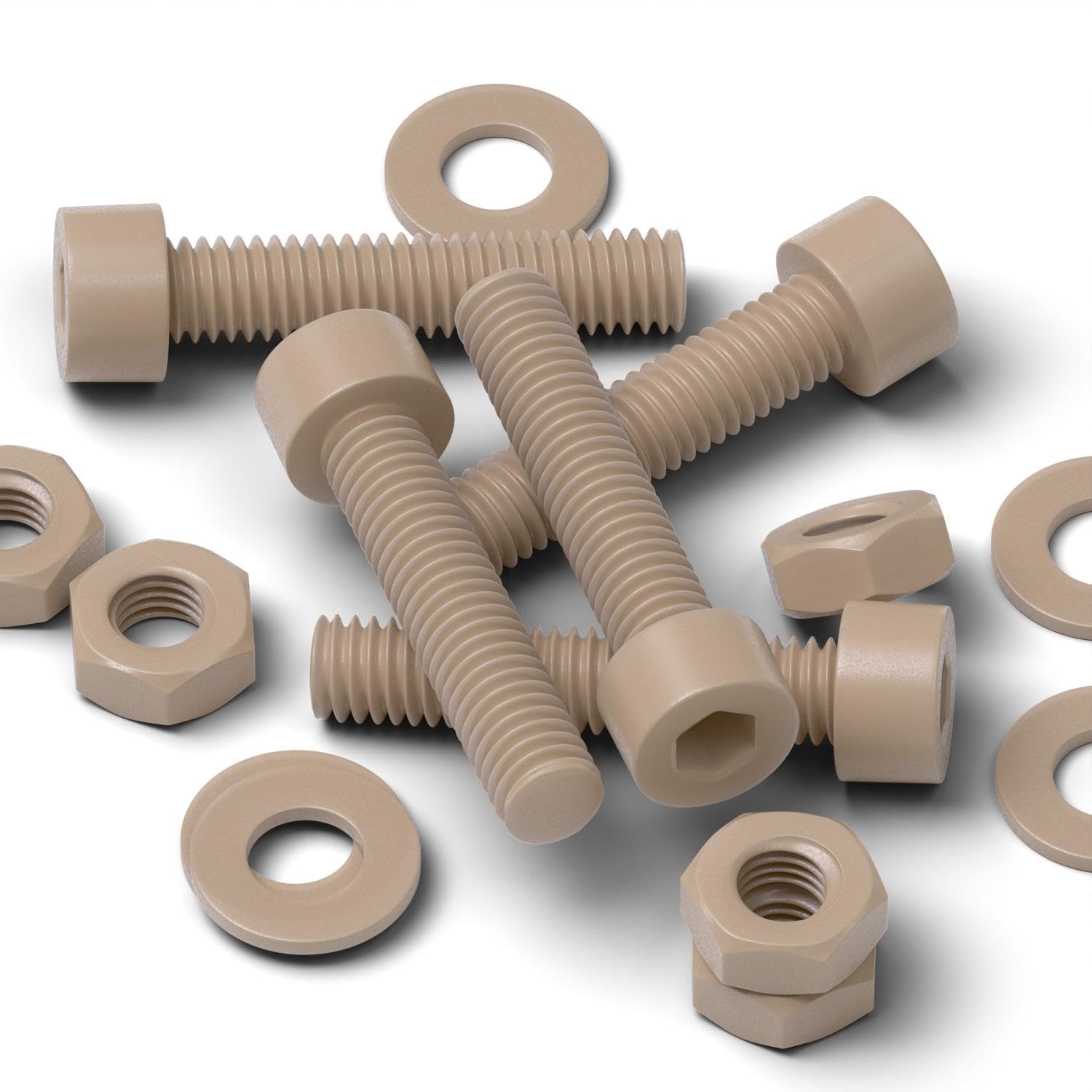 5 x PEEK Hex Socket Head Screw M4x20mm Nuts & Bolts - Peek Plastic Nuts and Bolts, Anti Corrosion, Chemical Resistant, high Temperature Resistance (5/32 x 25/32 in)