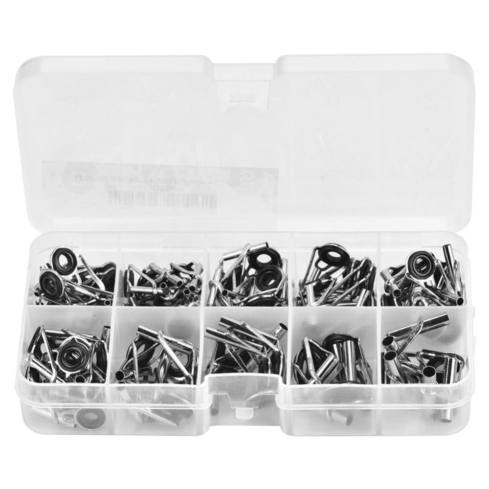 80 Stück Angelrute Reparatur Spitzenring, Edelstahl Keramik Rutenring Angelrute Spitze Reparatur Teile Rutenspitzen Reparaturset für Süßwasser Salzwasser