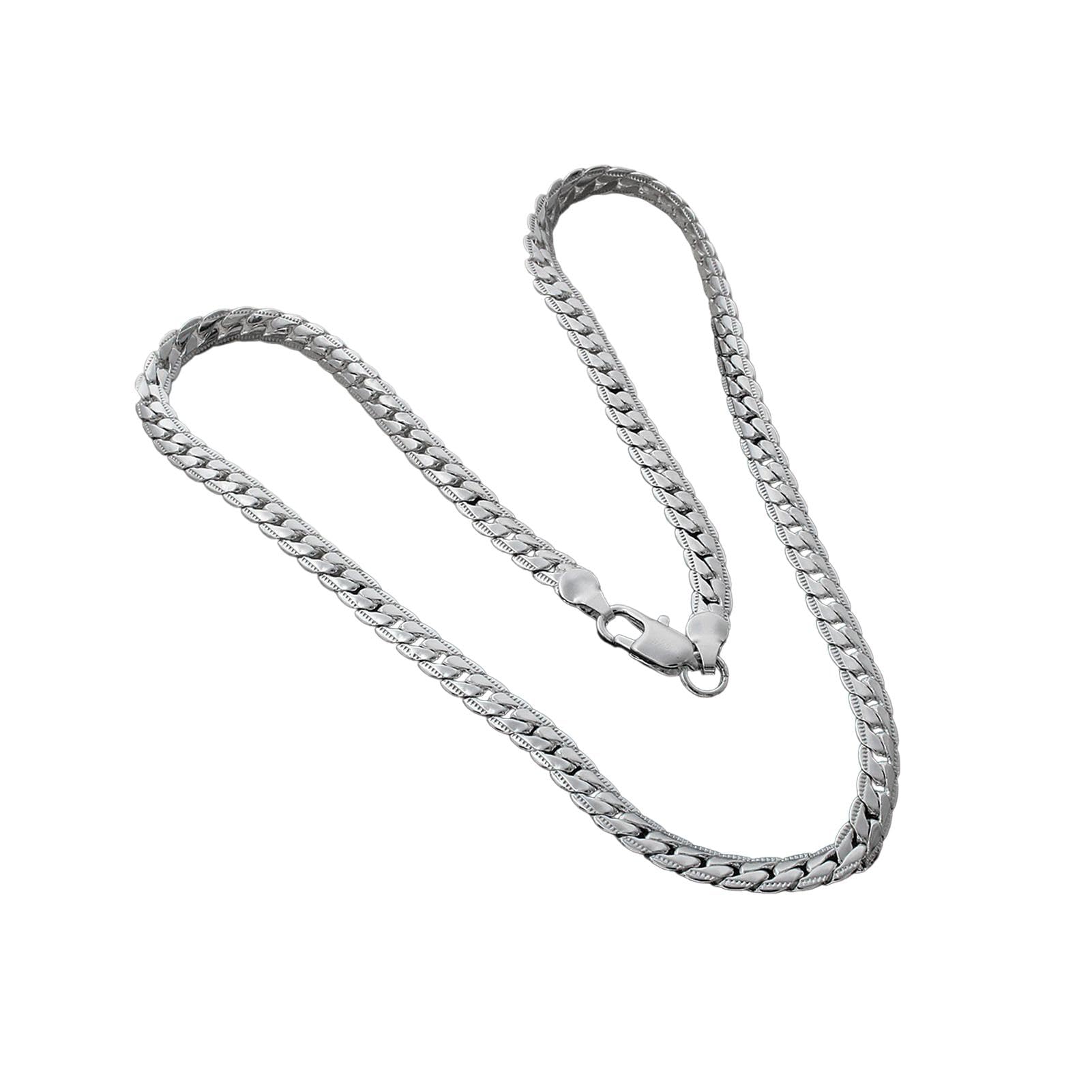 Collana Uomo A Maglie Cubane In Argento 925 - Catena A Frusta Spessa, Lunghezza Regolabile