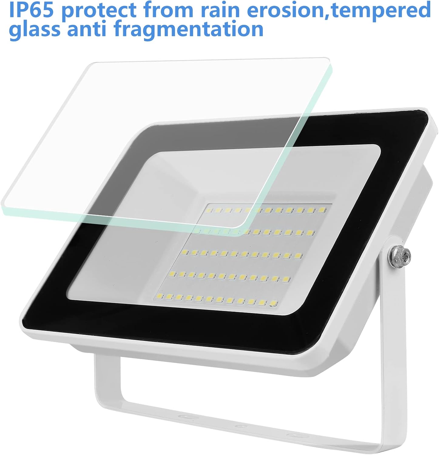 UFOND 5000 Lumens LED Flood Light with Plug,50W Waterproof Outdoor Floodlight,Adjustable Lighting Angle Security Lights,Wall Light for Garage Yard Garden Porch(2 Pack)