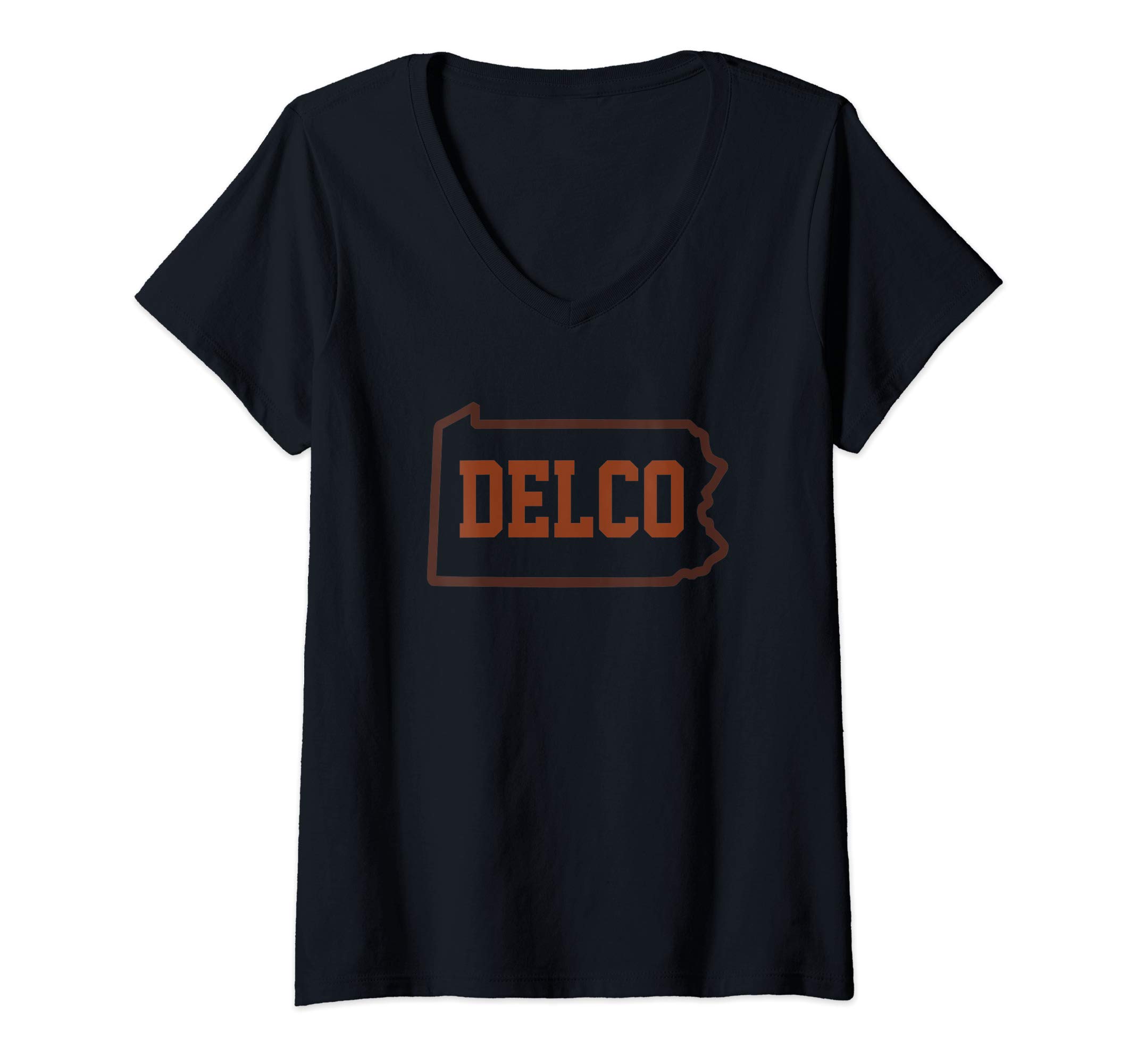 Delco County Lovers GiftsWomens Delco County Pennsylvania Philadelphia Lovers Fan Gift V-Neck T-Shirt