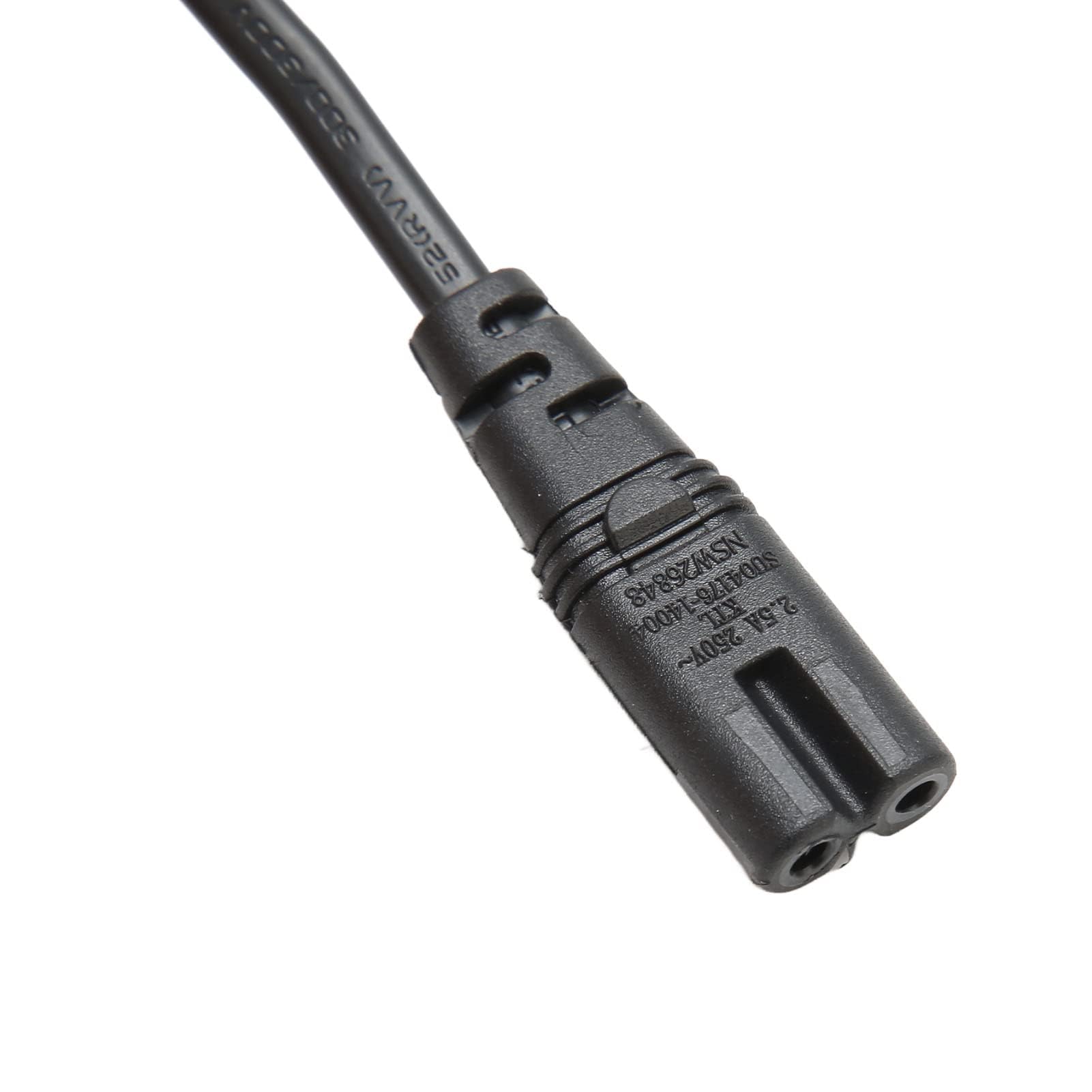 Ejoyous IEC320 C14 na C7, odporny na wysokie temperatury kabel zasilający PVC, wytrzymały, 10 A, 2500 W, do laptopów, monitorów, drukarek, aparatów fotograficznych